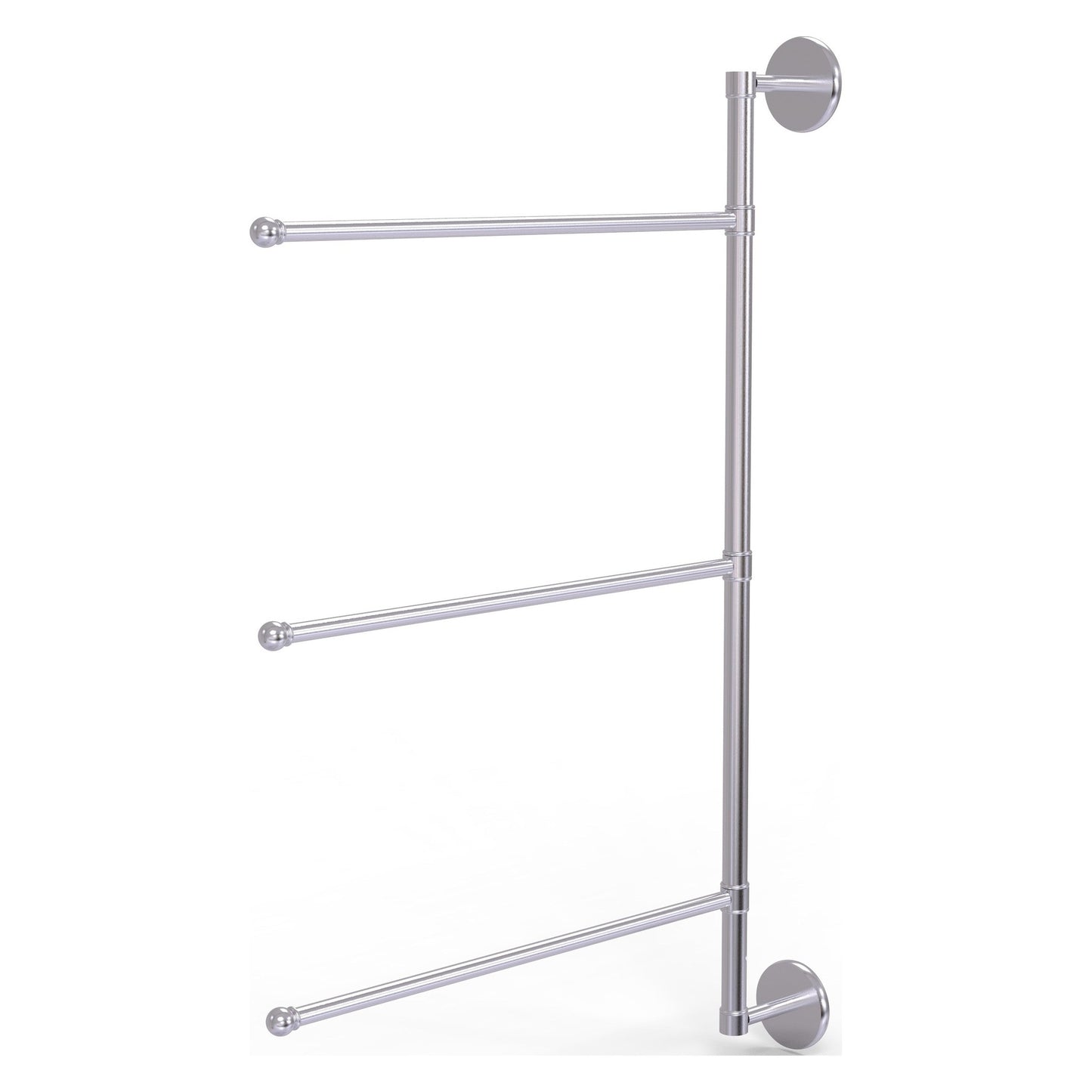 Allied Brass Prestige Skyline 20.2" x 3.1" Satin Chrome Solid Brass 3-Swing Arm Vertical Towel Bar