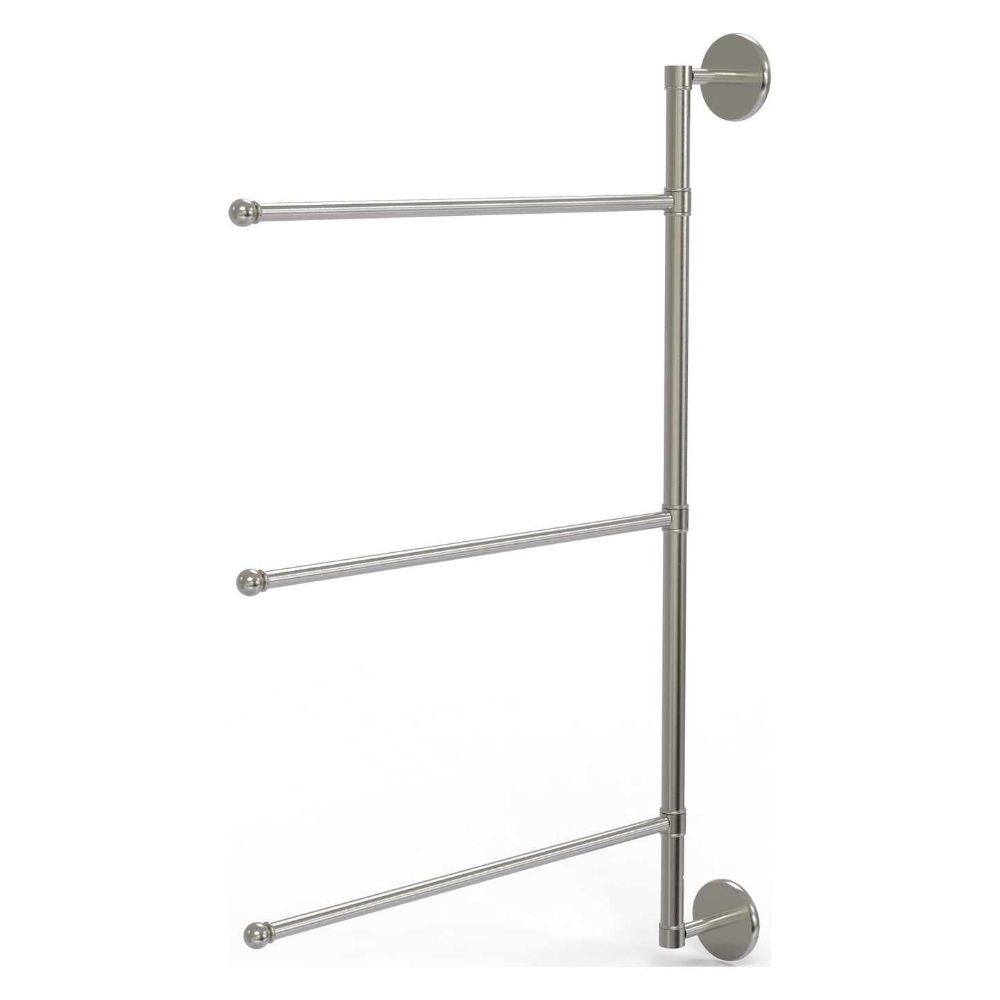 Allied Brass Prestige Skyline 20.2" x 3.1" Satin Nickel Solid Brass 3-Swing Arm Vertical Towel Bar