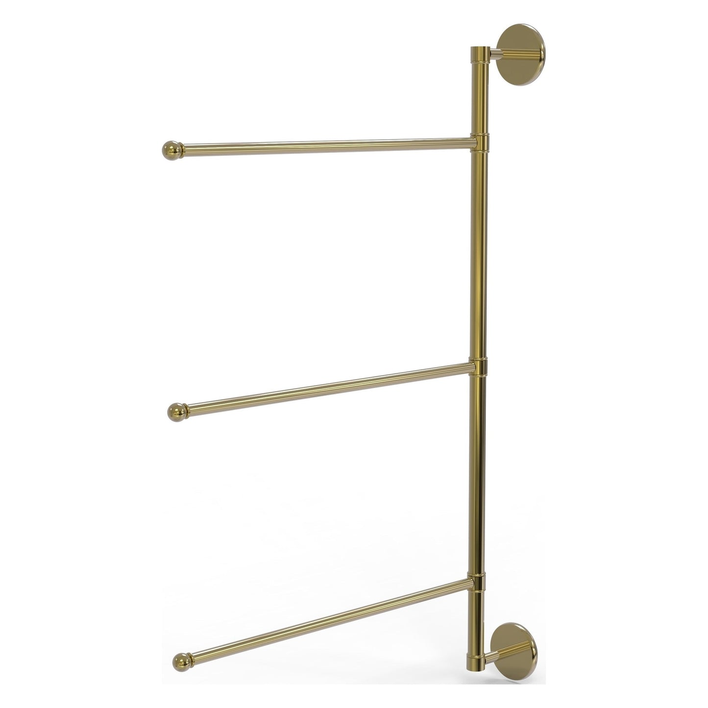 Allied Brass Prestige Skyline 20.2" x 3.1" Unlacquered Brass Solid Brass 3-Swing Arm Vertical Towel Bar