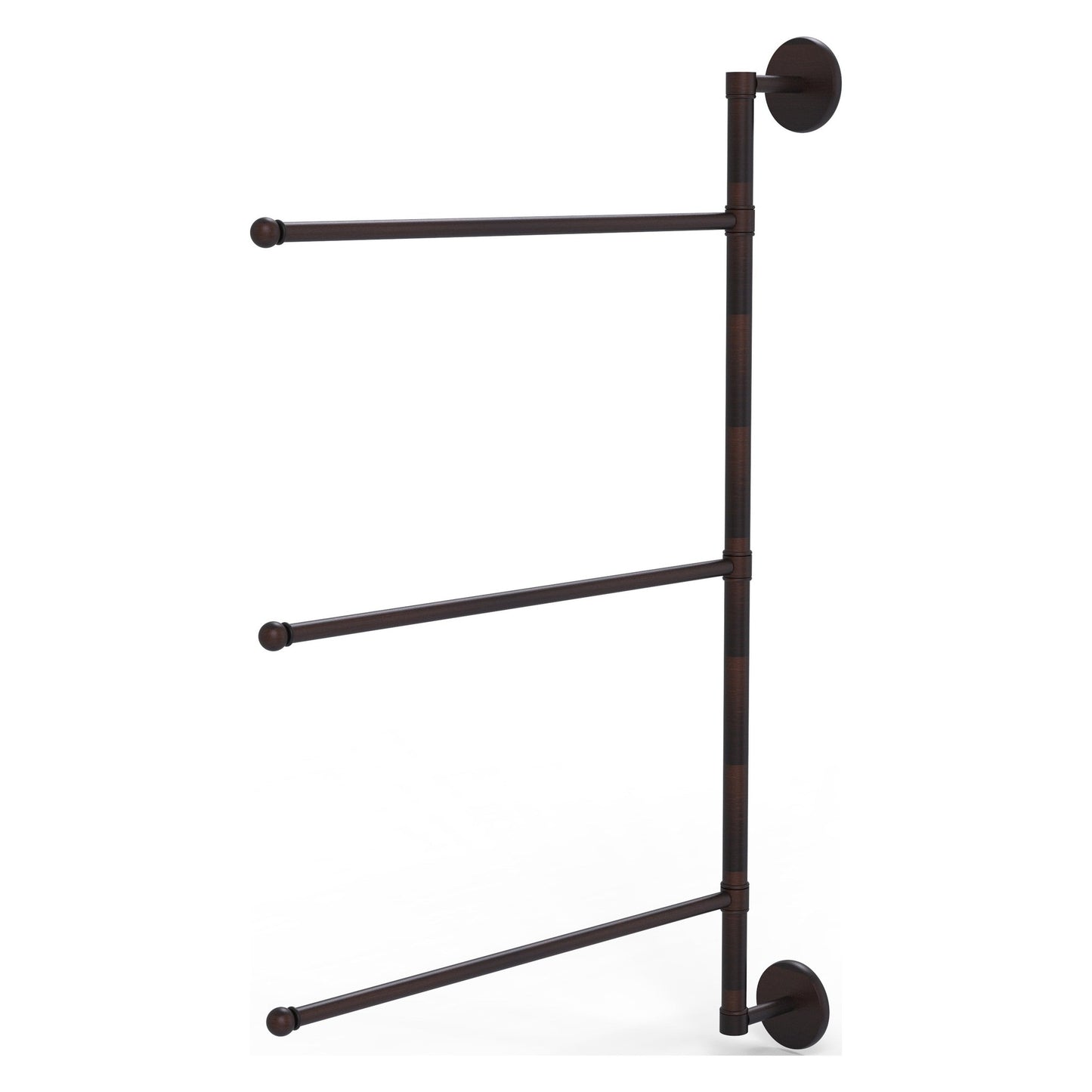 Allied Brass Prestige Skyline 20.2" x 3.1" Venetian Bronze Solid Brass 3-Swing Arm Vertical Towel Bar