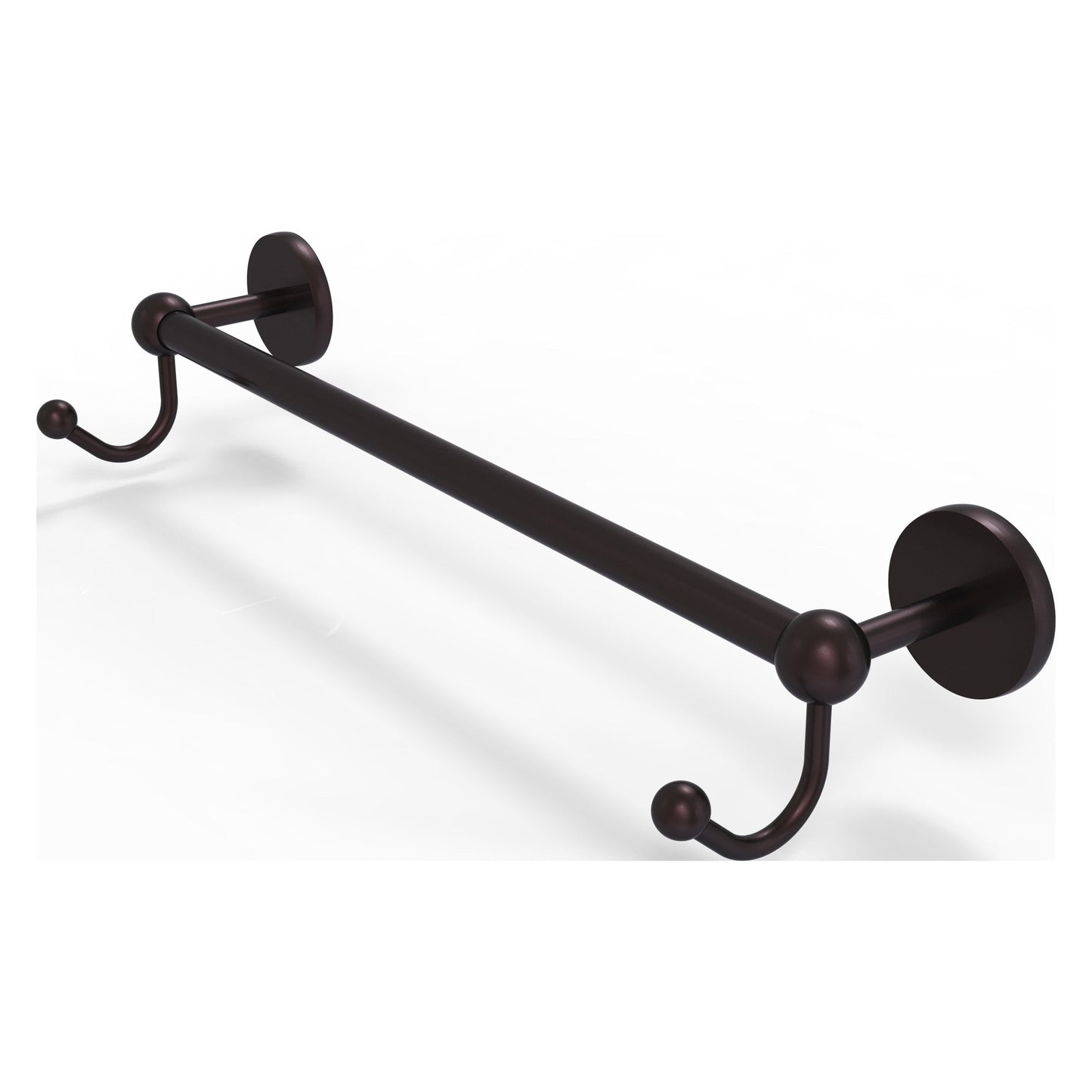 Allied Brass Prestige Skyline 20.25" x 5.7" Antique Bronze Solid Brass Towel Bar With Integrated Hooks