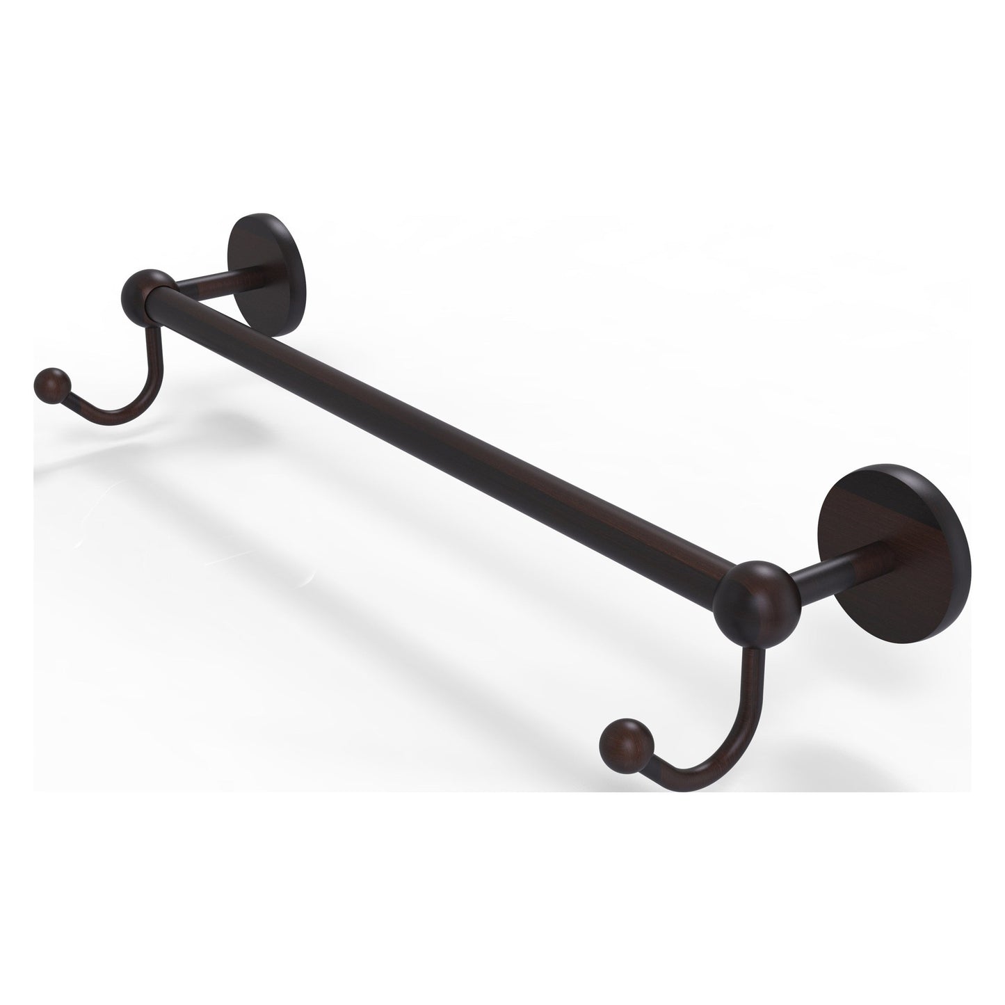 Allied Brass Prestige Skyline 20.25" x 5.7" Venetian Bronze Solid Brass Towel Bar With Integrated Hooks