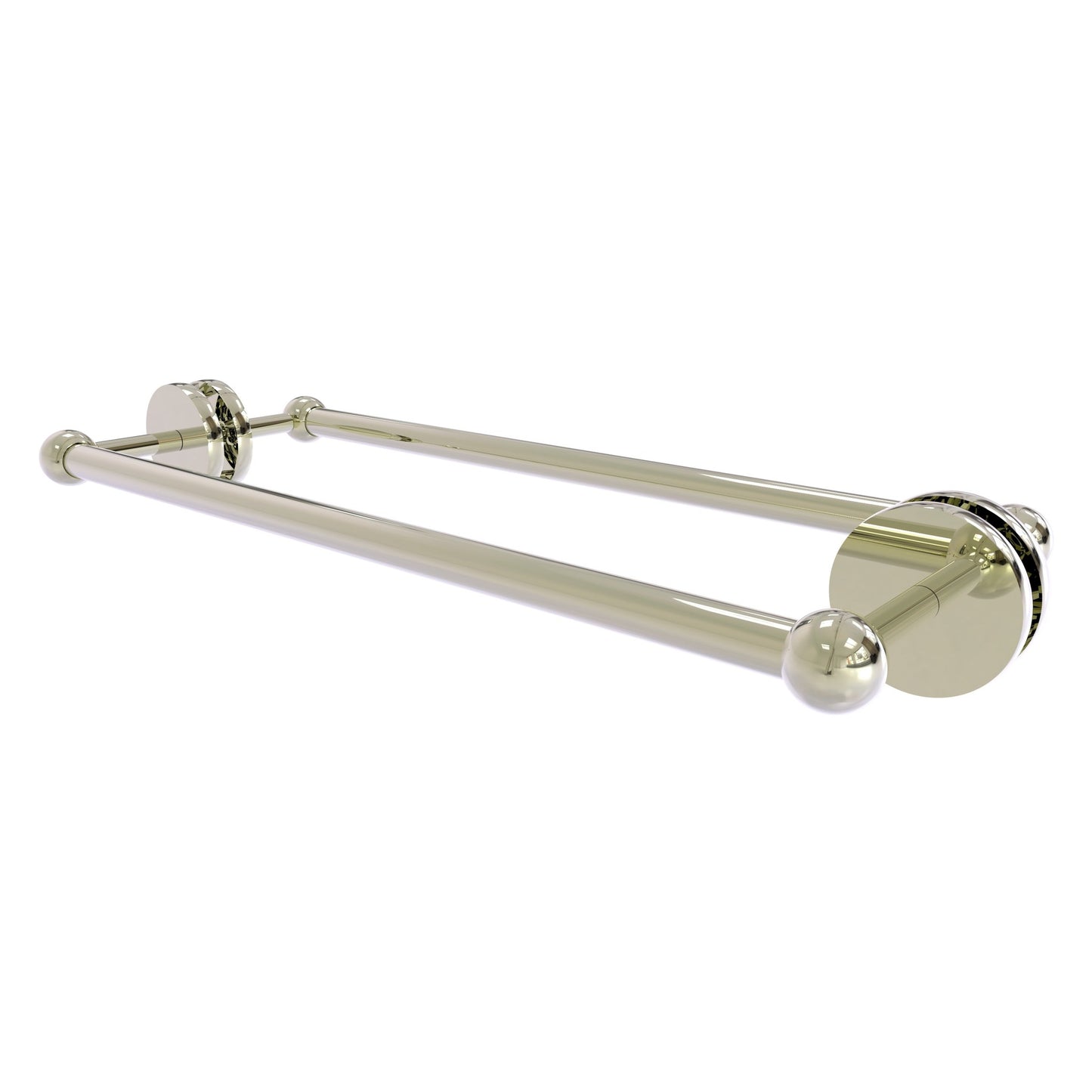 Allied Brass Prestige Skyline 20.7" x 7.2" Polished Nickel Solid Brass Back-to-Back Shower Door and Towel Bar