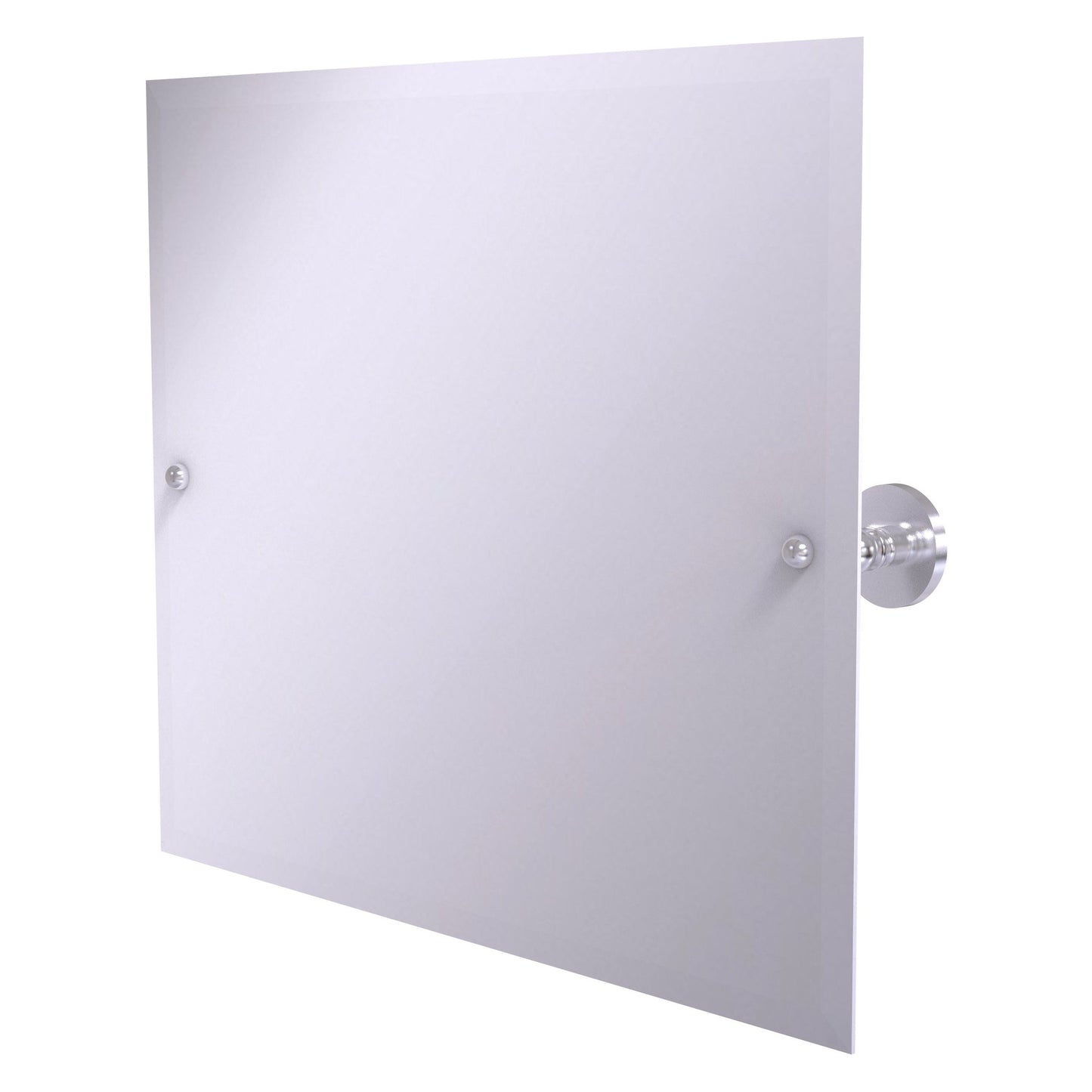 Allied Brass Prestige Skyline 21" x 26" Satin Chrome Solid Brass Frameless Landscape Rectangular Tilt Mirror With Beveled Edge