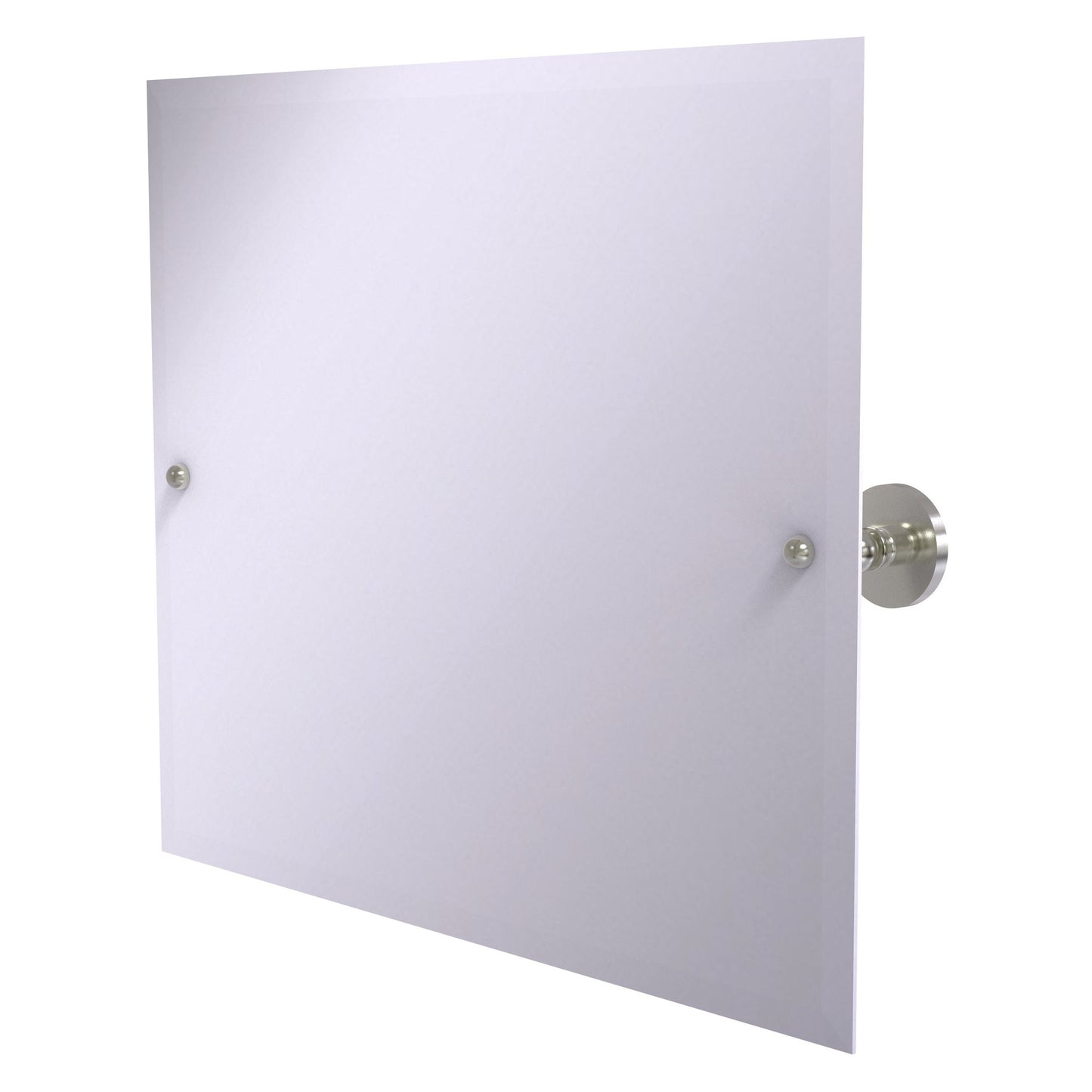 Allied Brass Prestige Skyline 21" x 26" Satin Nickel Solid Brass Frameless Landscape Rectangular Tilt Mirror With Beveled Edge