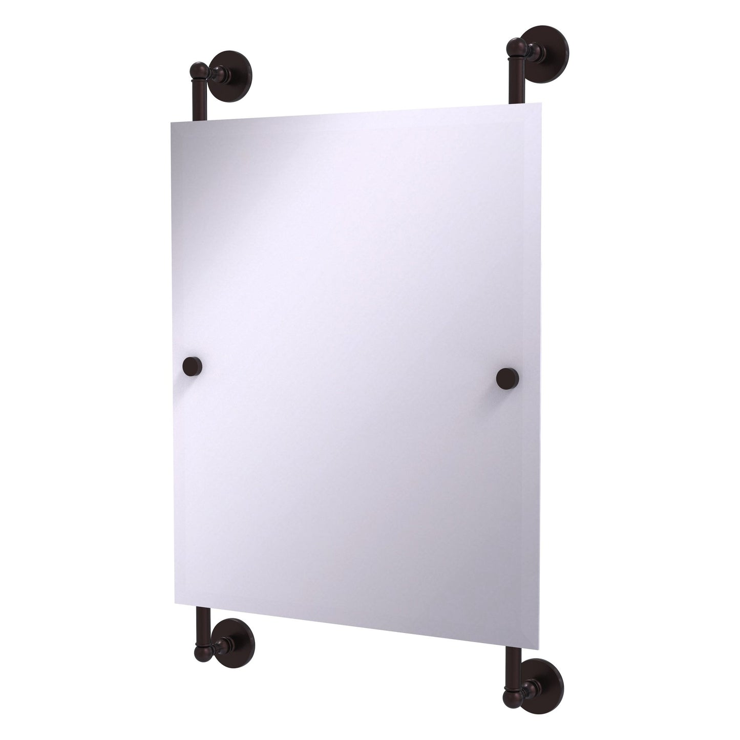 Allied Brass Prestige Skyline 21" x 3.8" Antique Bronze Solid Brass Rectangular Frameless Rail Mounted Mirror