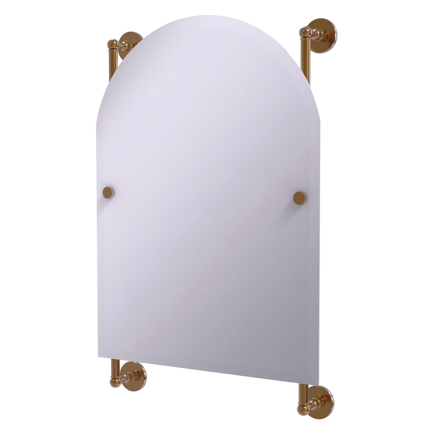 Allied Brass Prestige Skyline 21" x 3.8" Brushed Bronze Solid Brass Arched Top Frameless Rail Mounted Mirror