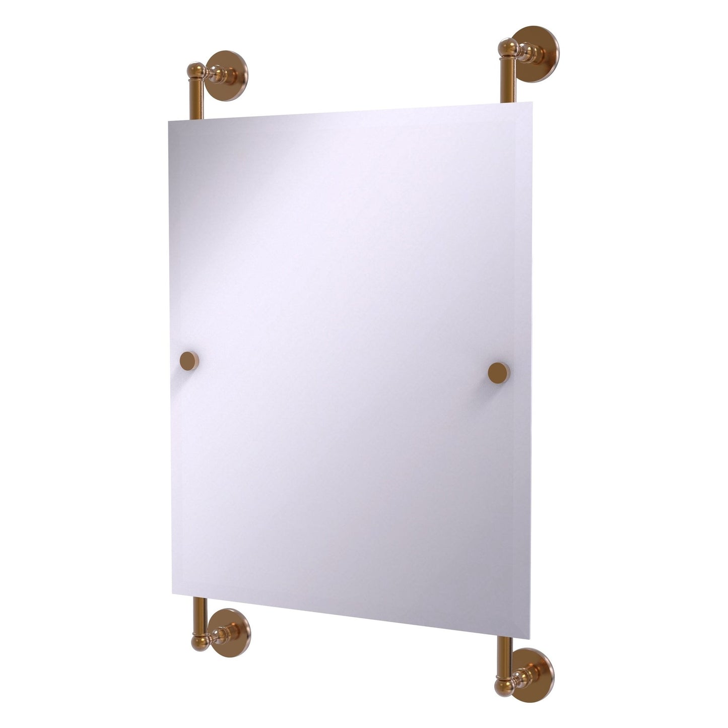 Allied Brass Prestige Skyline 21" x 3.8" Brushed Bronze Solid Brass Rectangular Frameless Rail Mounted Mirror