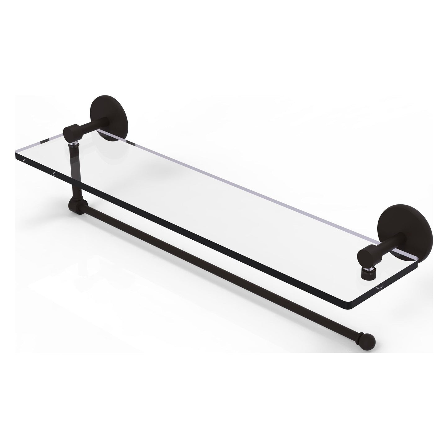 Allied Brass Prestige Skyline 22" x 5" Oil Rubbed Bronze Solid Brass Paper Towel Holder With 22" Glass Shelf