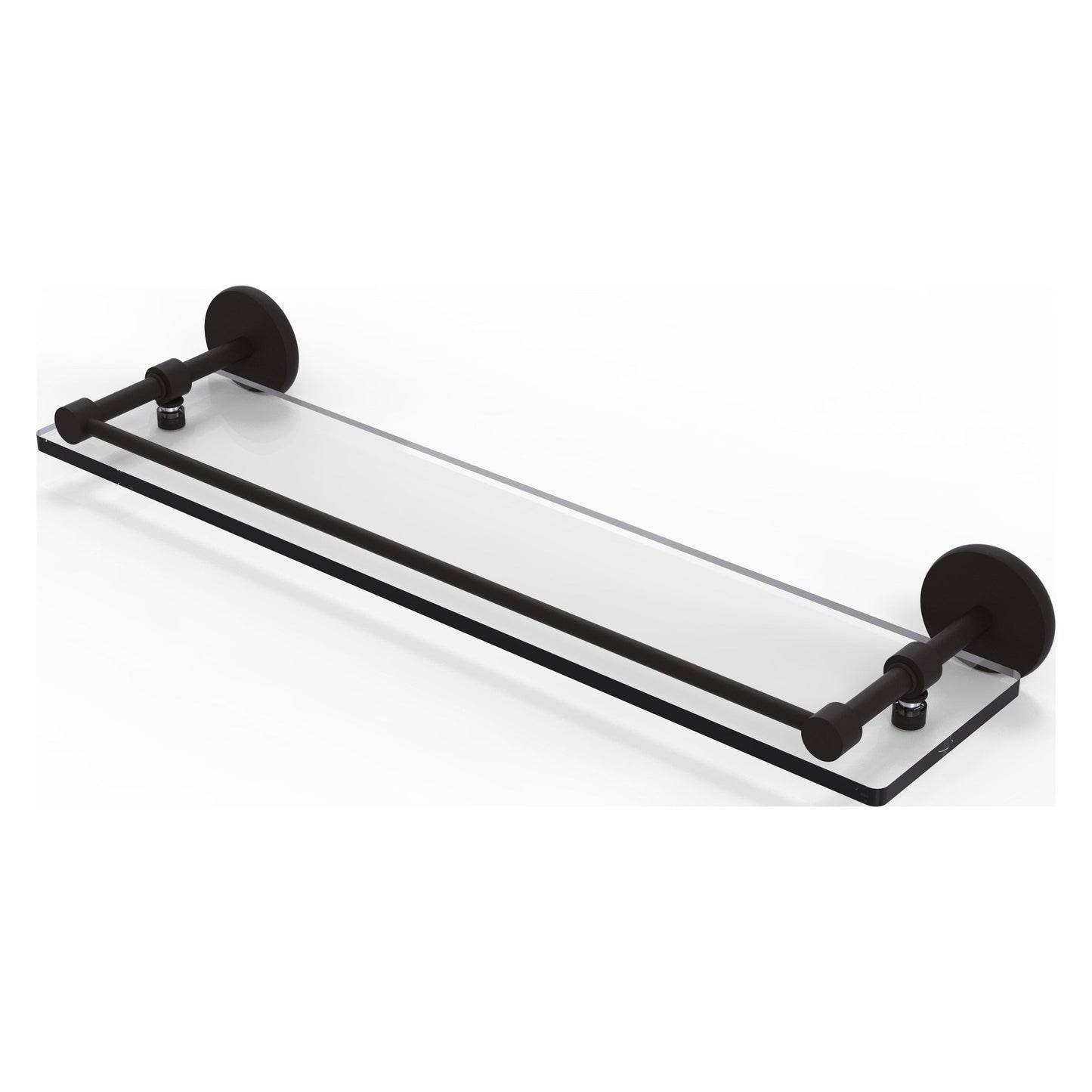 Allied Brass Prestige Skyline 22" x 5" Oil Rubbed Bronze Solid Brass Tempered Glass Shelf With Gallery Rail