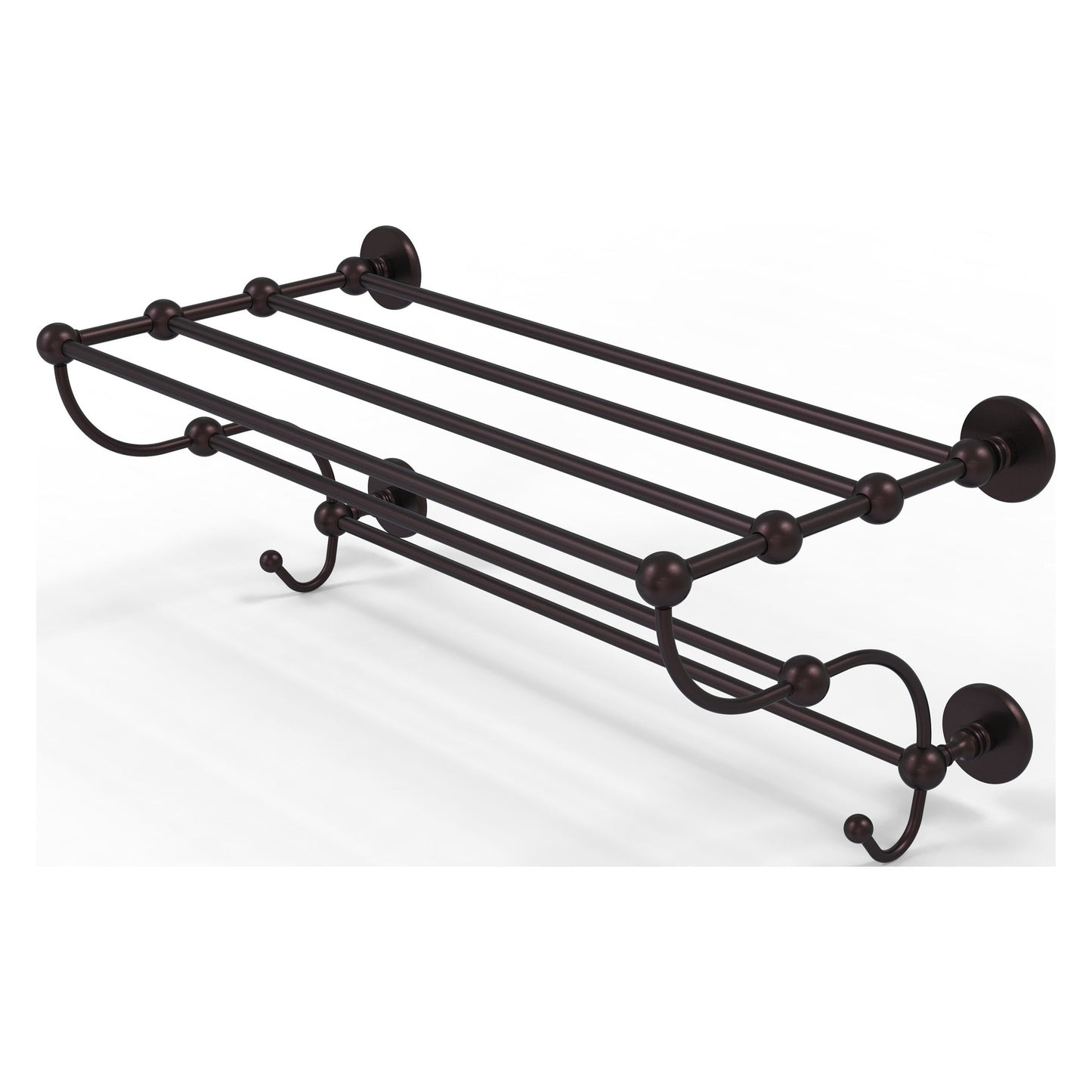 Allied Brass Prestige Skyline 24" x 14" Antique Bronze Solid Brass Train Rack Towel Shelf