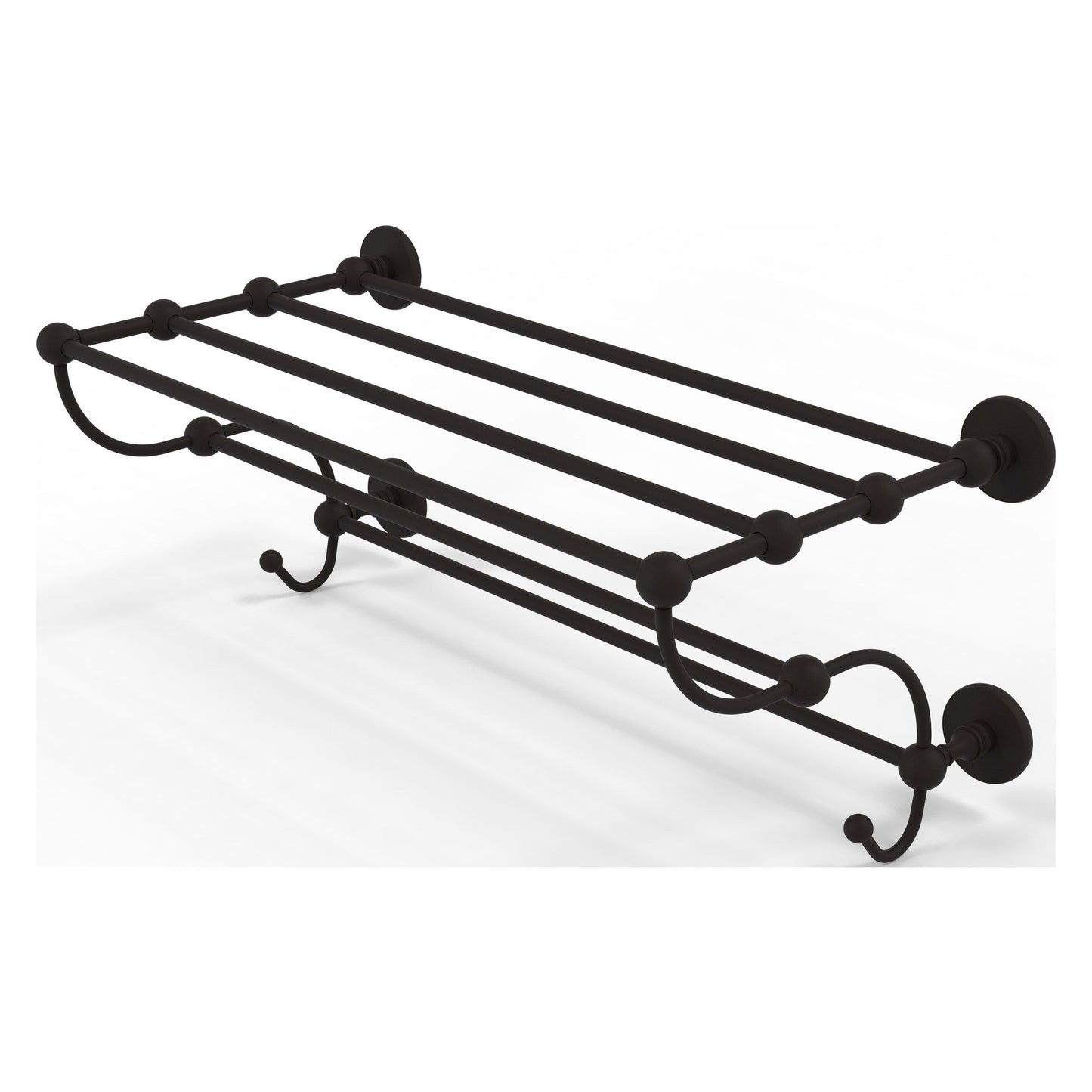 Allied Brass Prestige Skyline 24" x 14" Oil Rubbed Bronze Solid Brass Train Rack Towel Shelf
