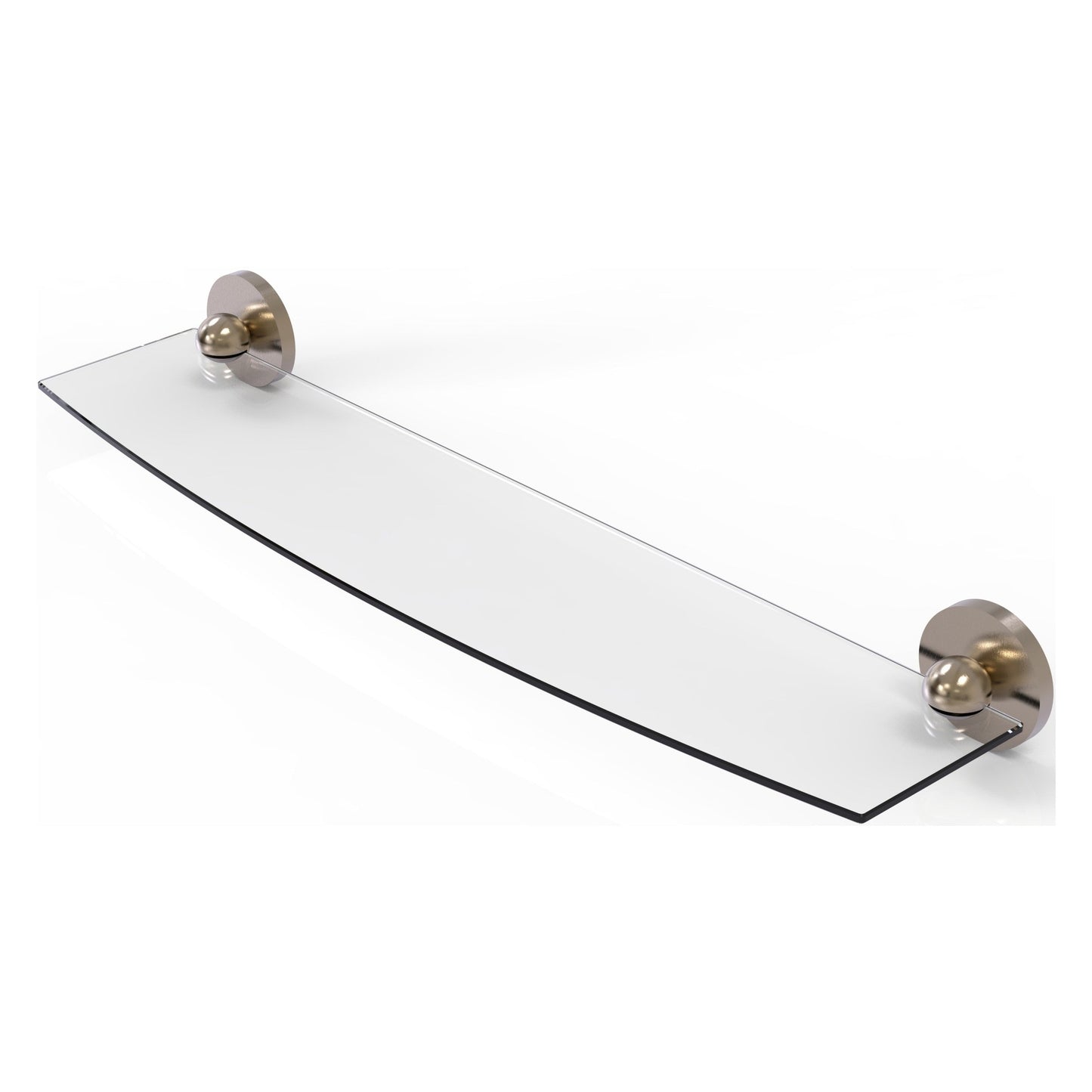 Allied Brass Prestige Skyline 24" x 5" Antique Pewter Solid Brass Glass Shelf