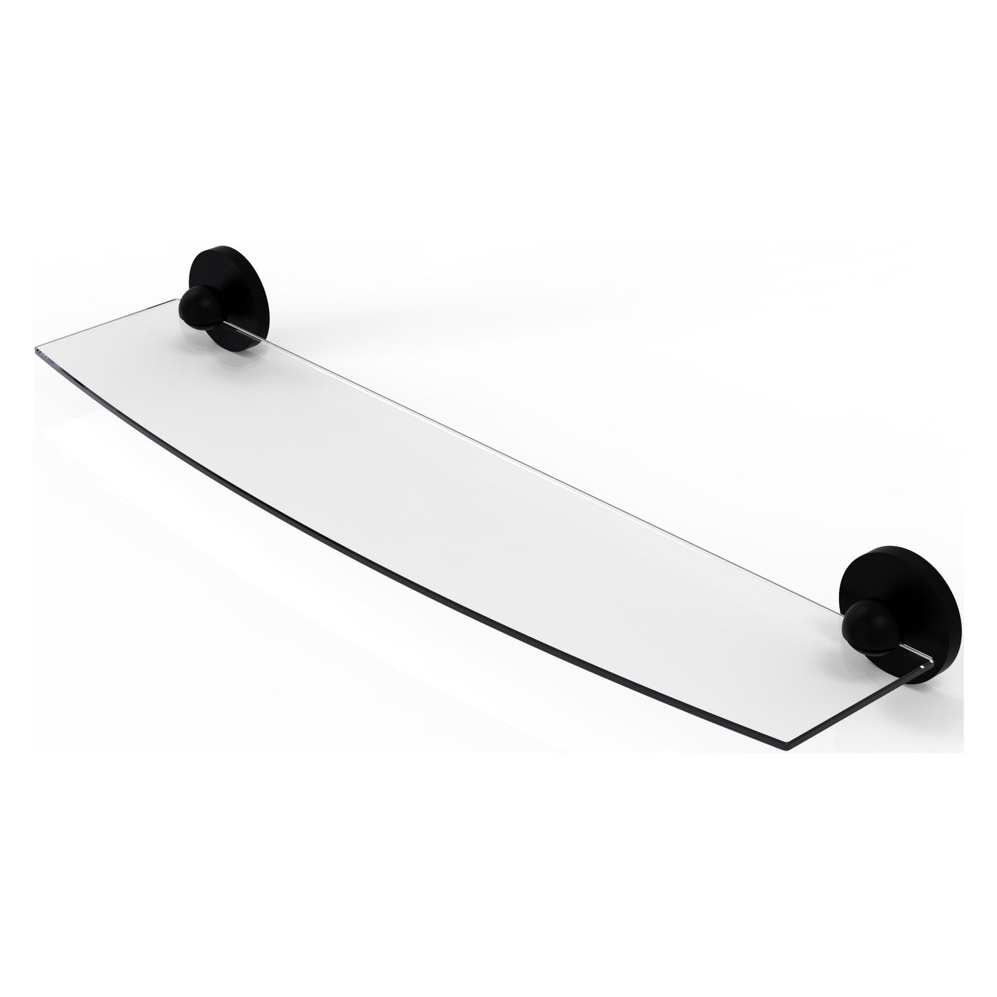Allied Brass Prestige Skyline 24" x 5" Matte Black Solid Brass Glass Shelf