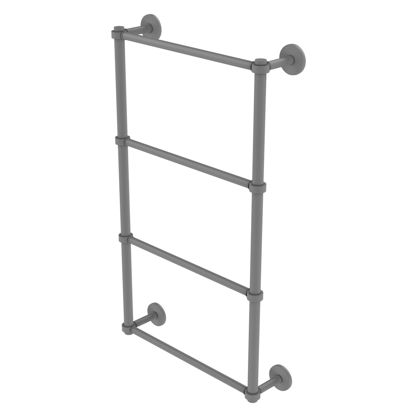 Allied Brass Prestige Skyline 24" x 5" Matte Gray Solid Brass 4-Tier Ladder Towel Bar