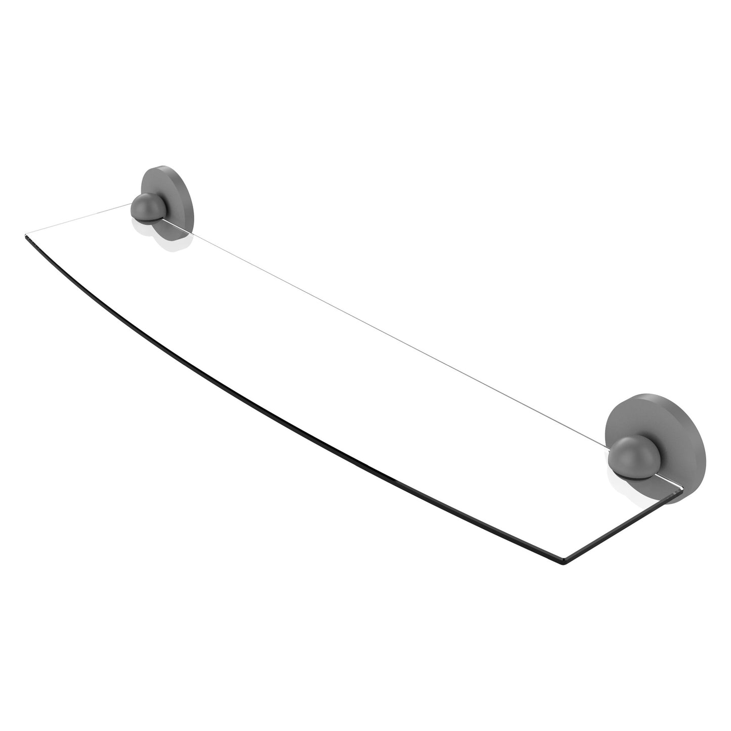 Allied Brass Prestige Skyline 24" x 5" Matte Gray Solid Brass Glass Shelf