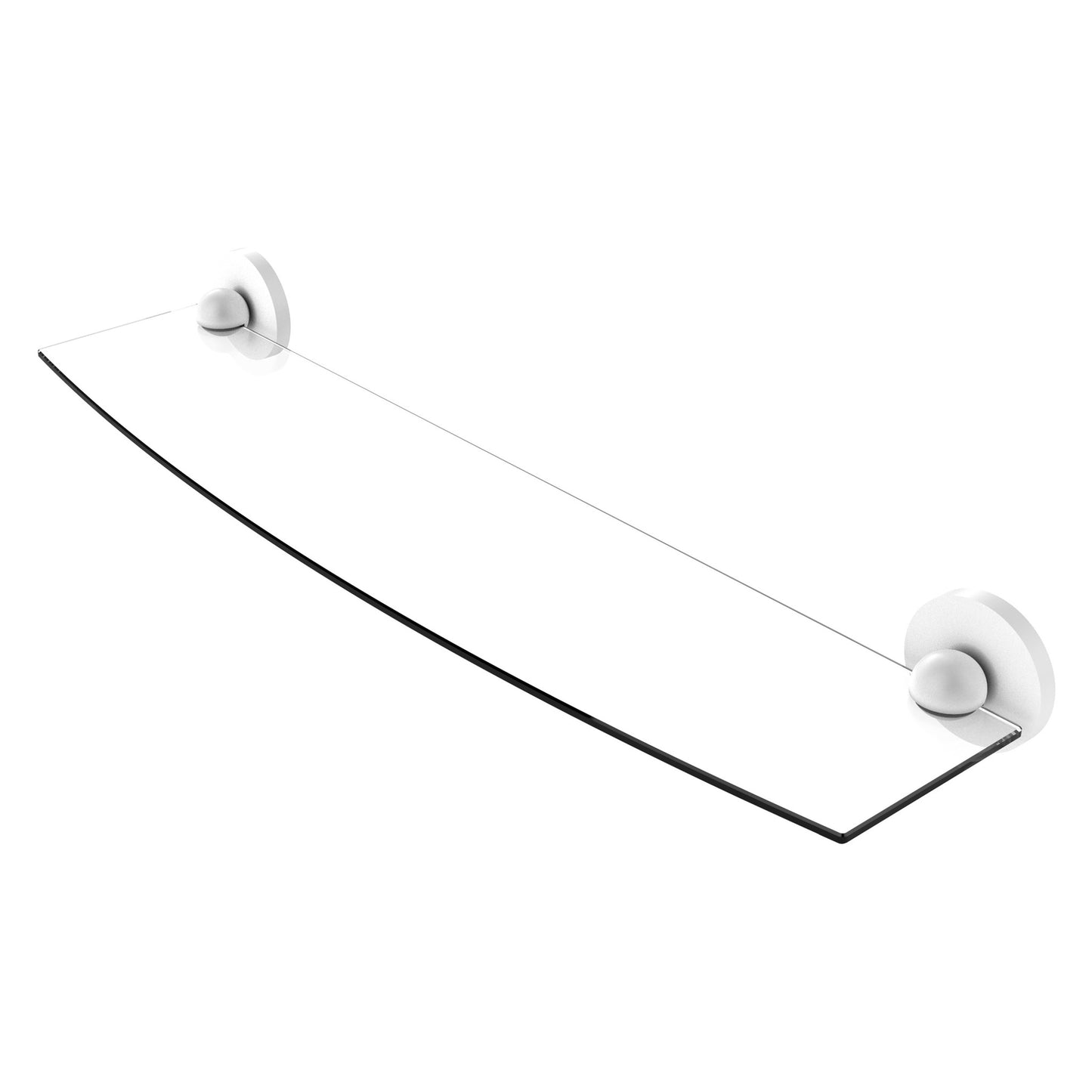 Allied Brass Prestige Skyline 24" x 5" Matte White Solid Brass Glass Shelf