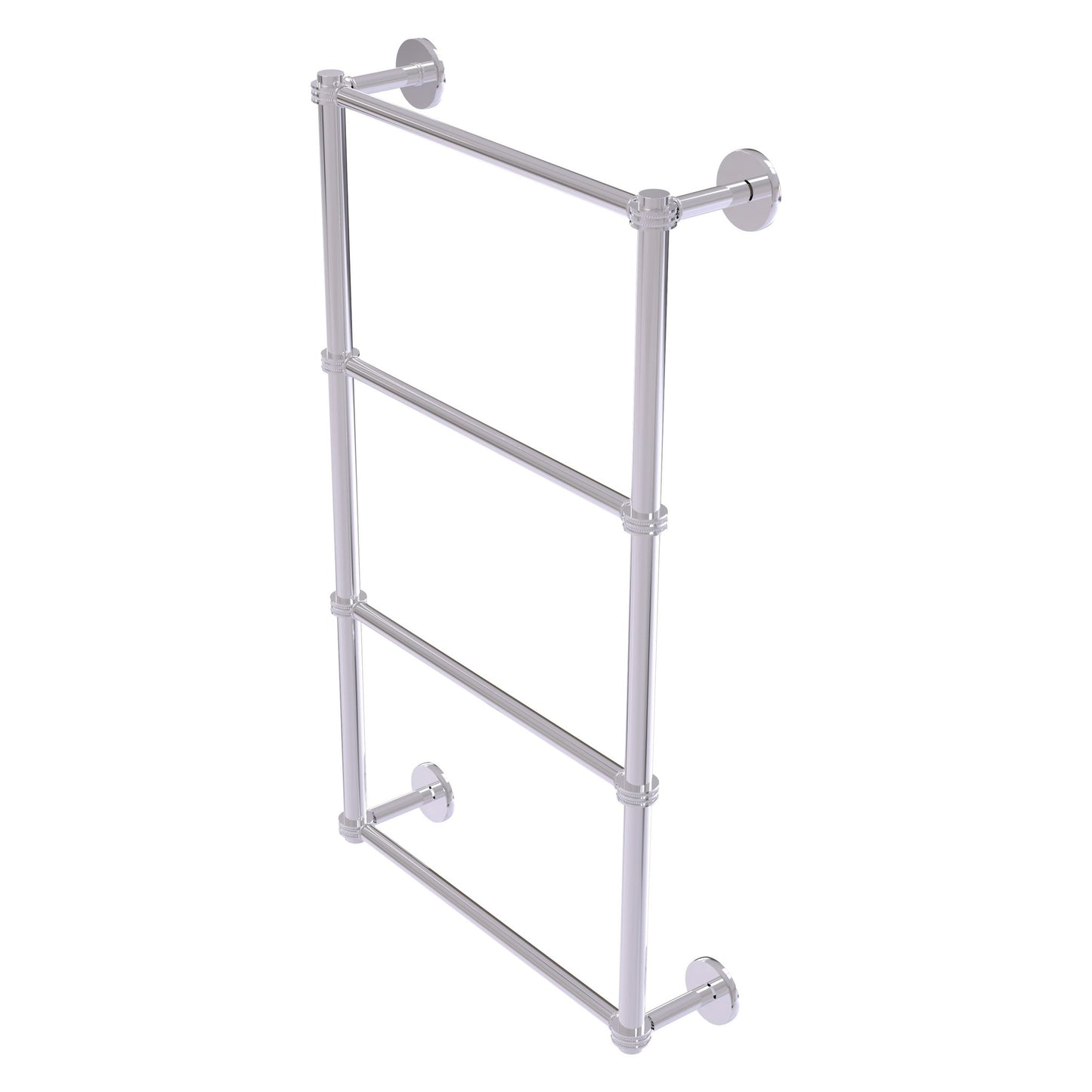 Allied Brass Prestige Skyline 24" x 5" Polished Chrome Solid Brass 4-Tier Ladder Towel Bar With Dotted Detail