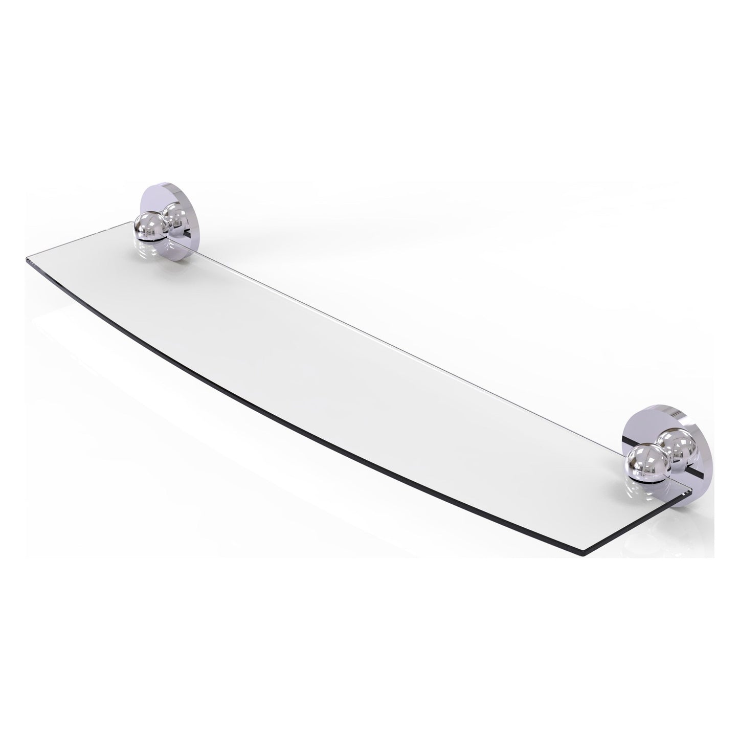 Allied Brass Prestige Skyline 24" x 5" Polished Chrome Solid Brass Glass Shelf