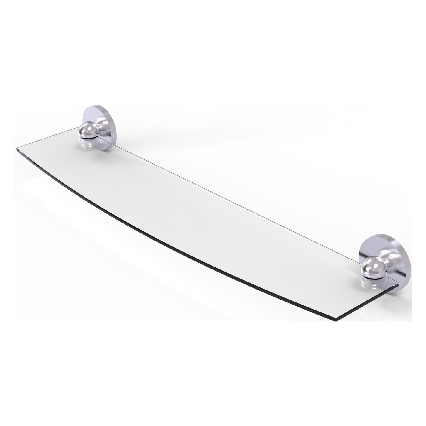 Allied Brass Prestige Skyline 24" x 5" Satin Chrome Solid Brass Glass Shelf