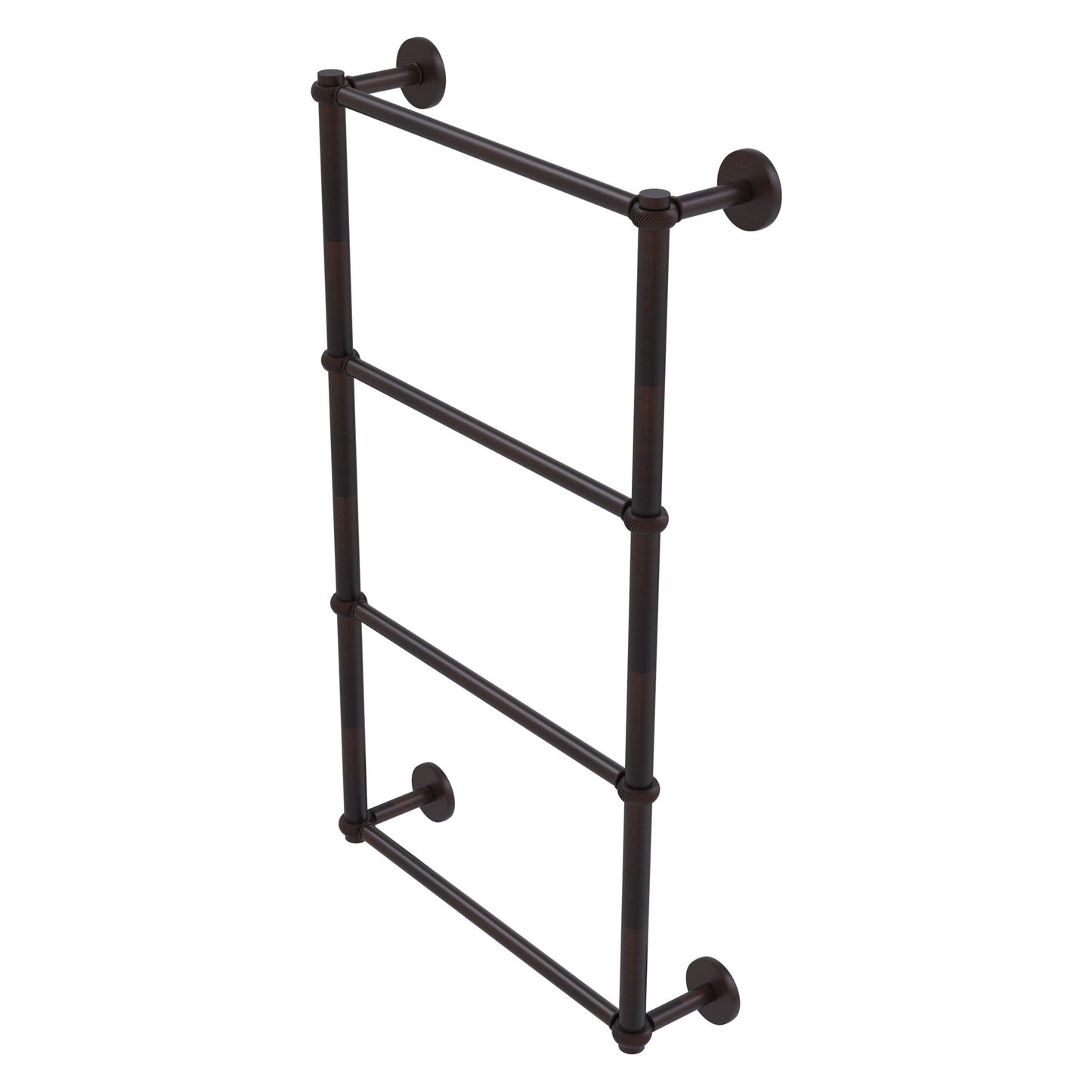 Allied Brass Prestige Skyline 24" x 5" Venetian Bronze Solid Brass 4-Tier Ladder Towel Bar With Twisted Detail