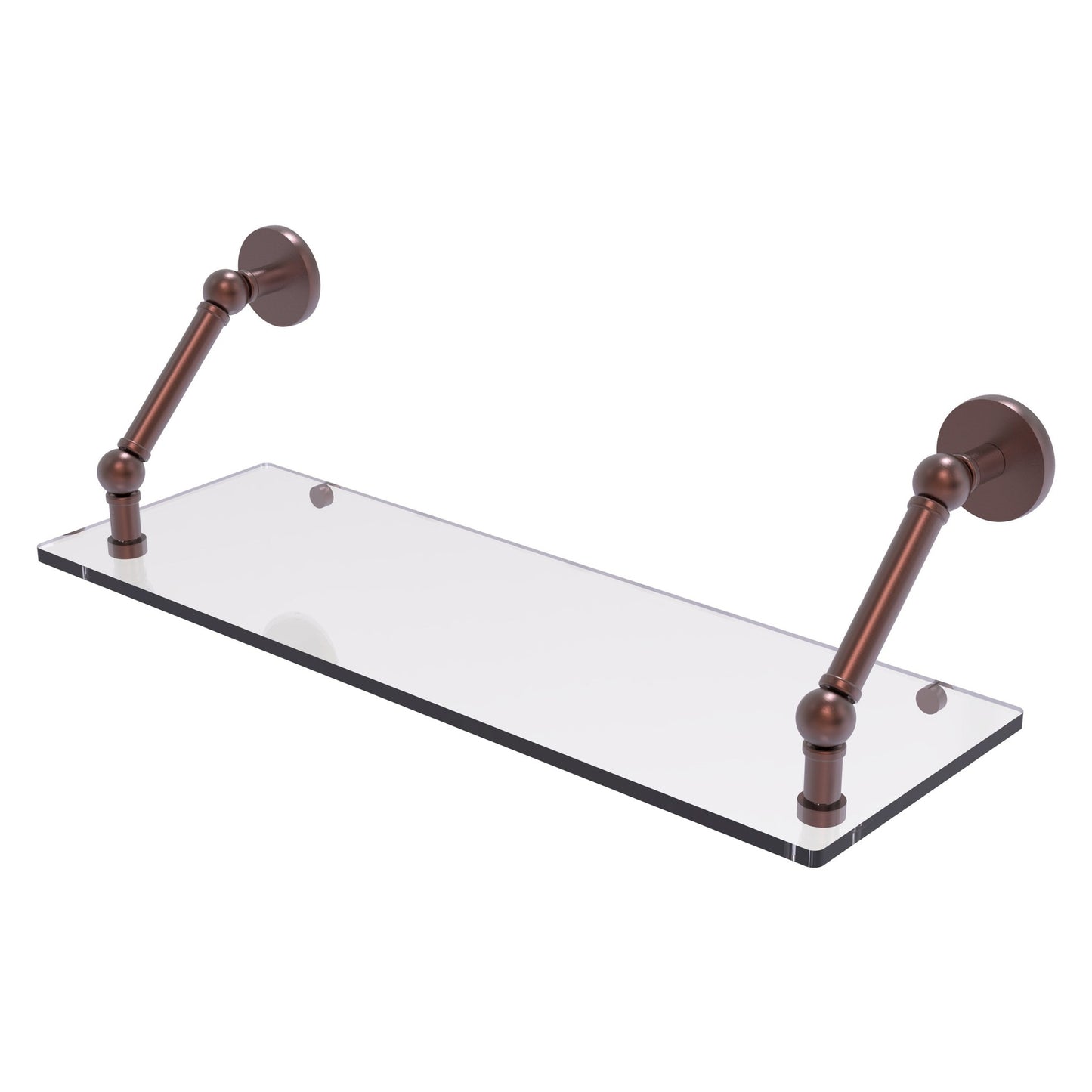 Allied Brass Prestige Skyline 24" x 8" Antique Copper Solid Brass Floating Glass Shelf
