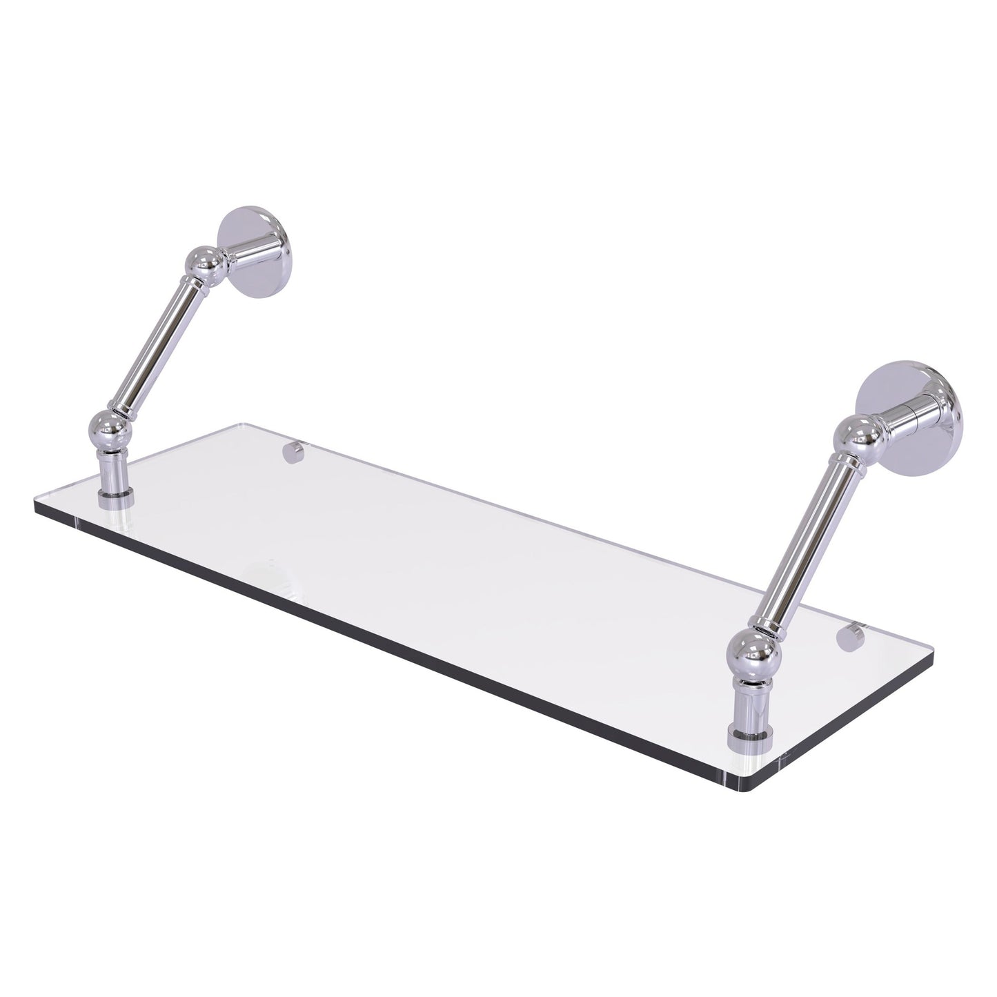 Allied Brass Prestige Skyline 24" x 8" Polished Chrome Solid Brass Floating Glass Shelf
