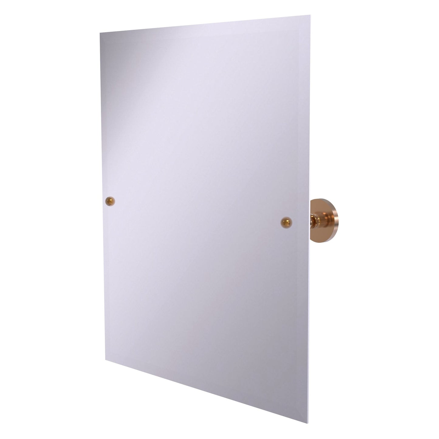 Allied Brass Prestige Skyline 26" x 21" Brushed Bronze Solid Brass Frameless Rectangular Tilt Mirror With Beveled Edge