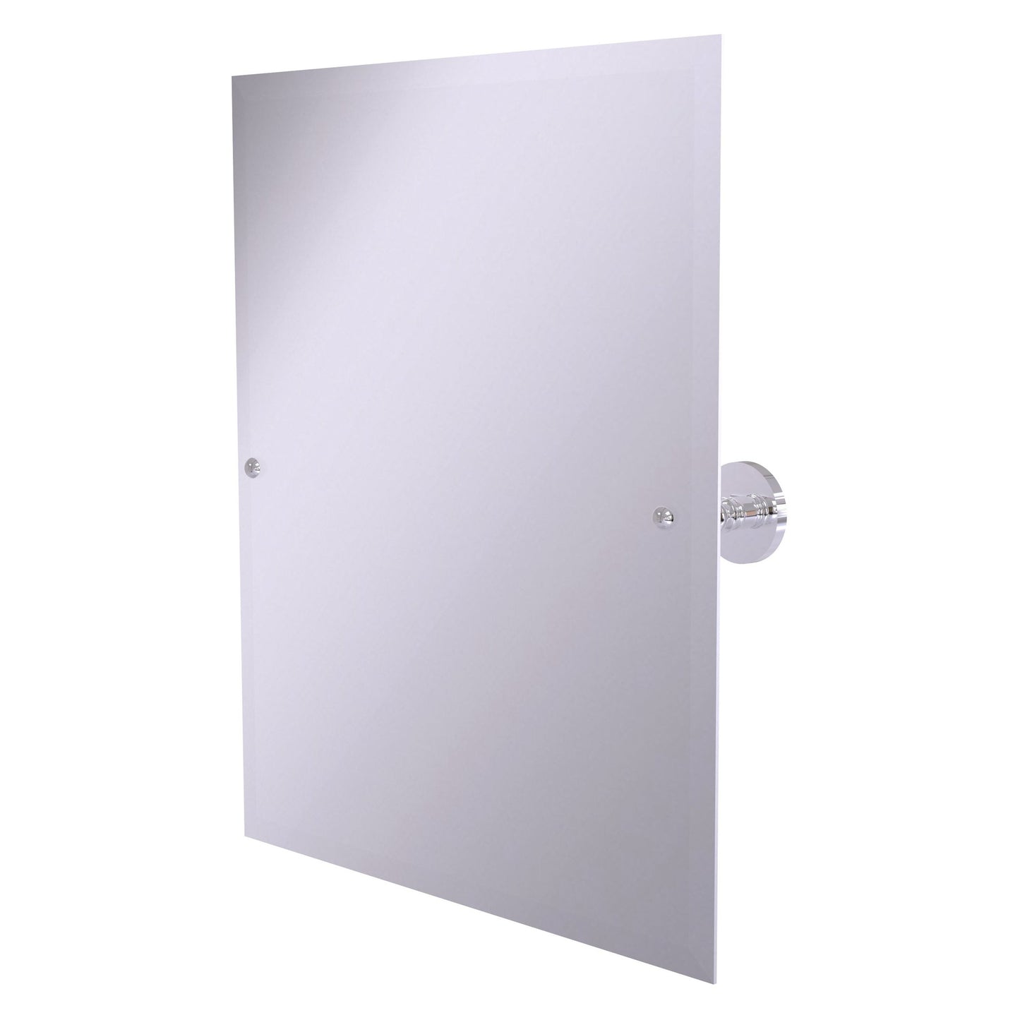 Allied Brass Prestige Skyline 26" x 21" Polished Chrome Solid Brass Frameless Rectangular Tilt Mirror With Beveled Edge