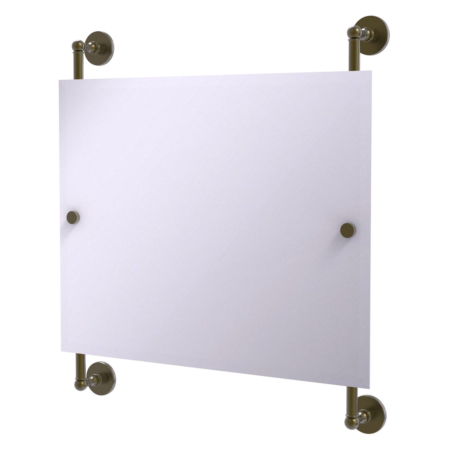 Allied Brass Prestige Skyline 26" x 3.8" Antique Brass Solid Brass Rectangular Frameless Rail Mounted Mirror