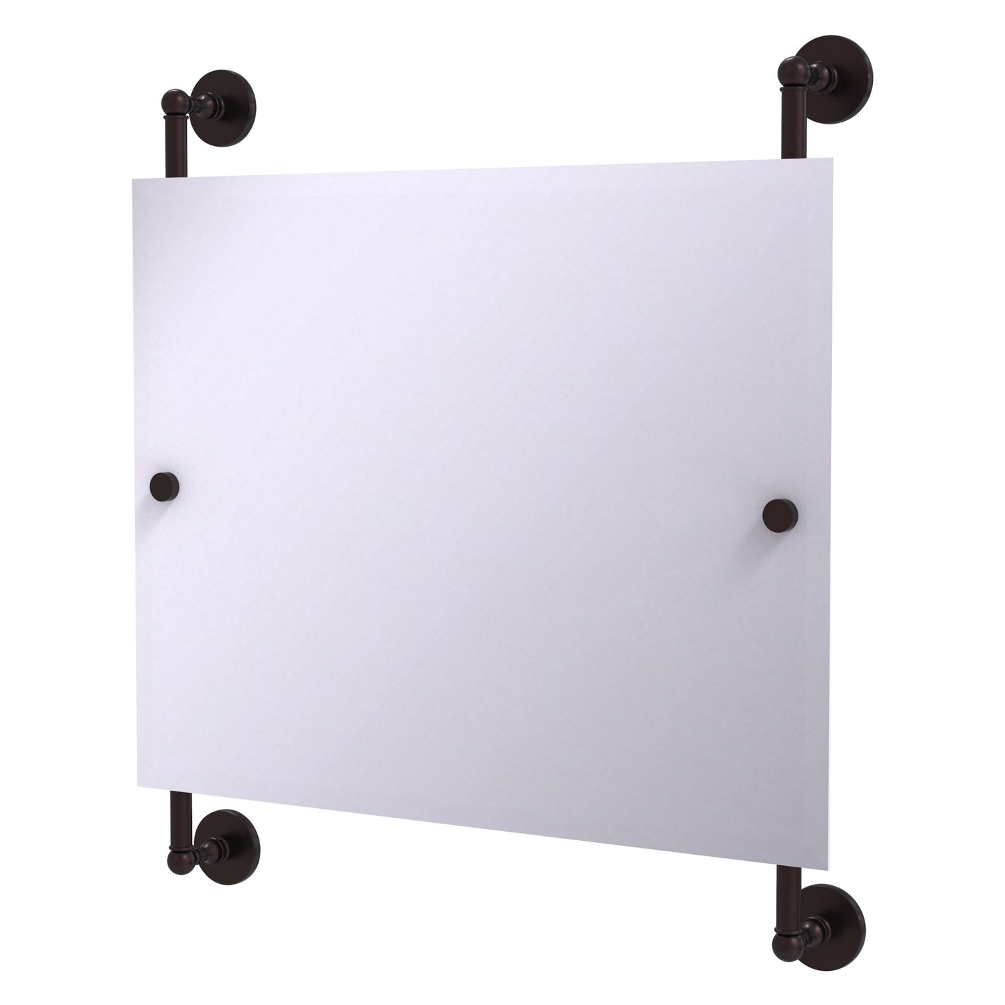Allied Brass Prestige Skyline 26" x 3.8" Antique Bronze Solid Brass Rectangular Frameless Rail Mounted Mirror