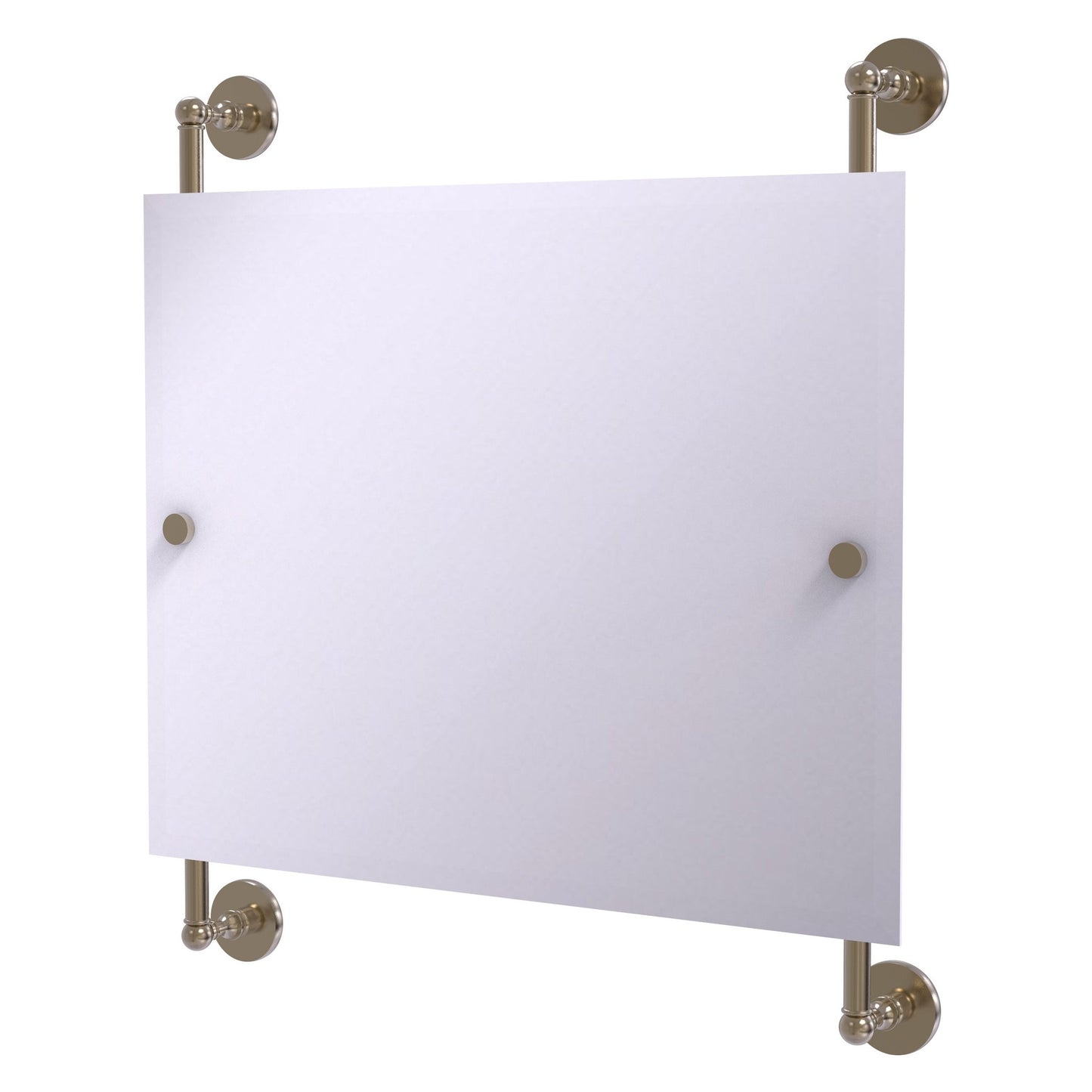 Allied Brass Prestige Skyline 26" x 3.8" Antique Pewter Solid Brass Rectangular Frameless Rail Mounted Mirror