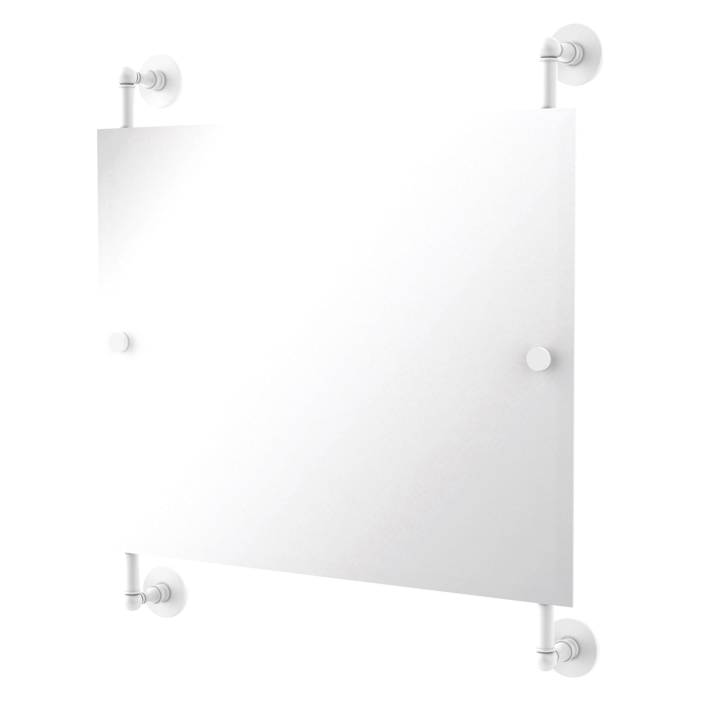 Allied Brass Prestige Skyline 26" x 3.8" Matte White Solid Brass Rectangular Frameless Rail Mounted Mirror