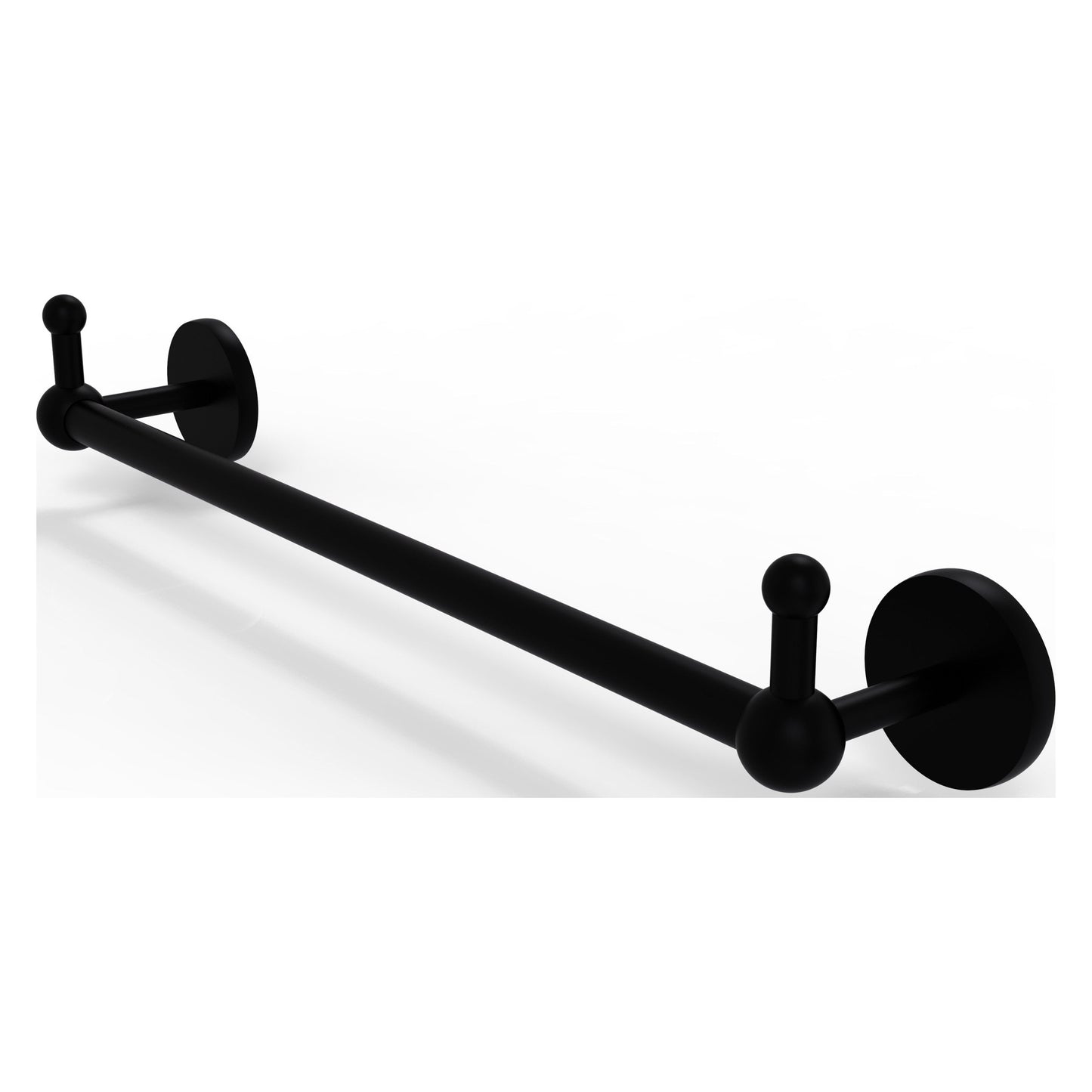 Allied Brass Prestige Skyline 26.25" x 3.8" Matte Black Solid Brass Towel Bar With Integrated Hooks