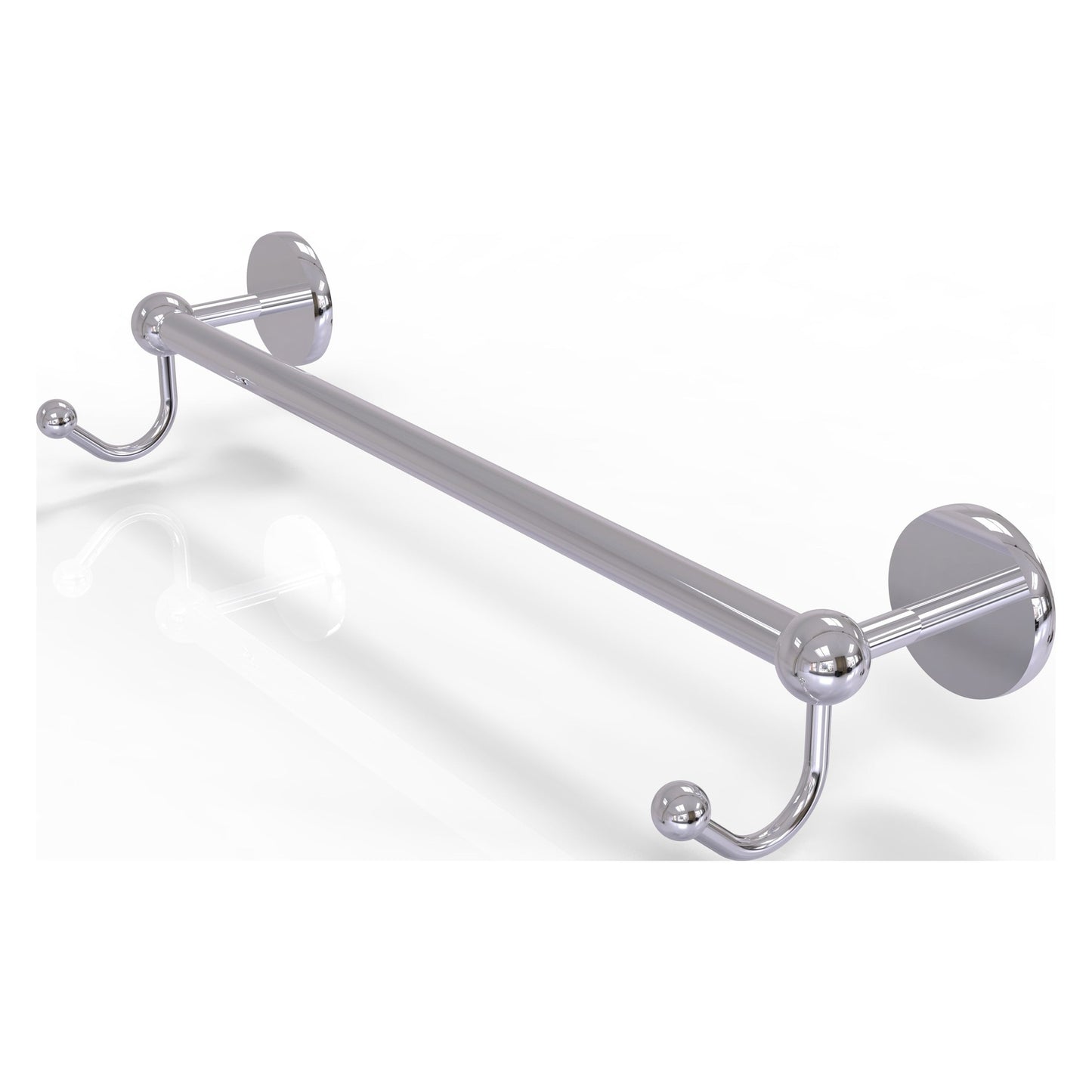 Allied Brass Prestige Skyline 26.25" x 5.7" Polished Chrome Solid Brass Towel Bar With Integrated Hooks
