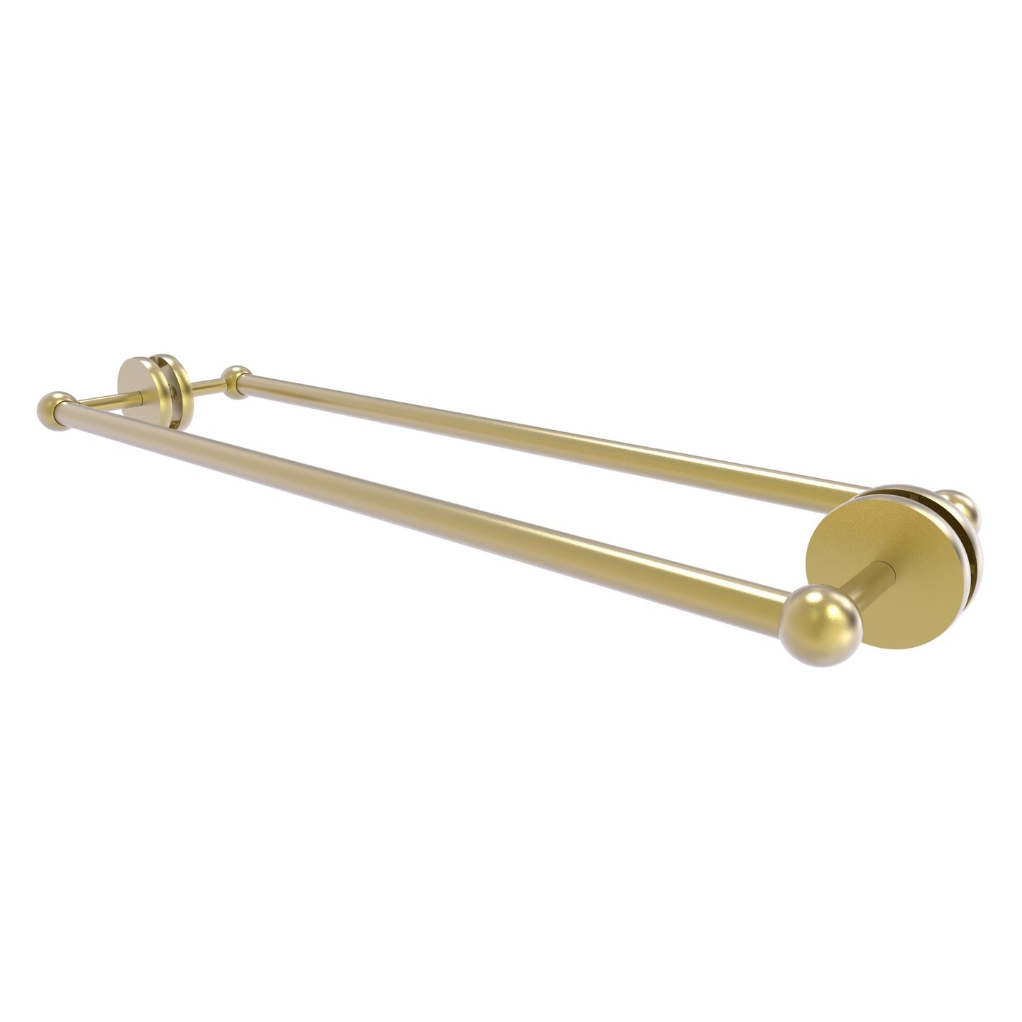 Allied Brass Prestige Skyline 26.7" x 7.2" Satin Brass Solid Brass Back-to-Back Shower Door and Towel Bar