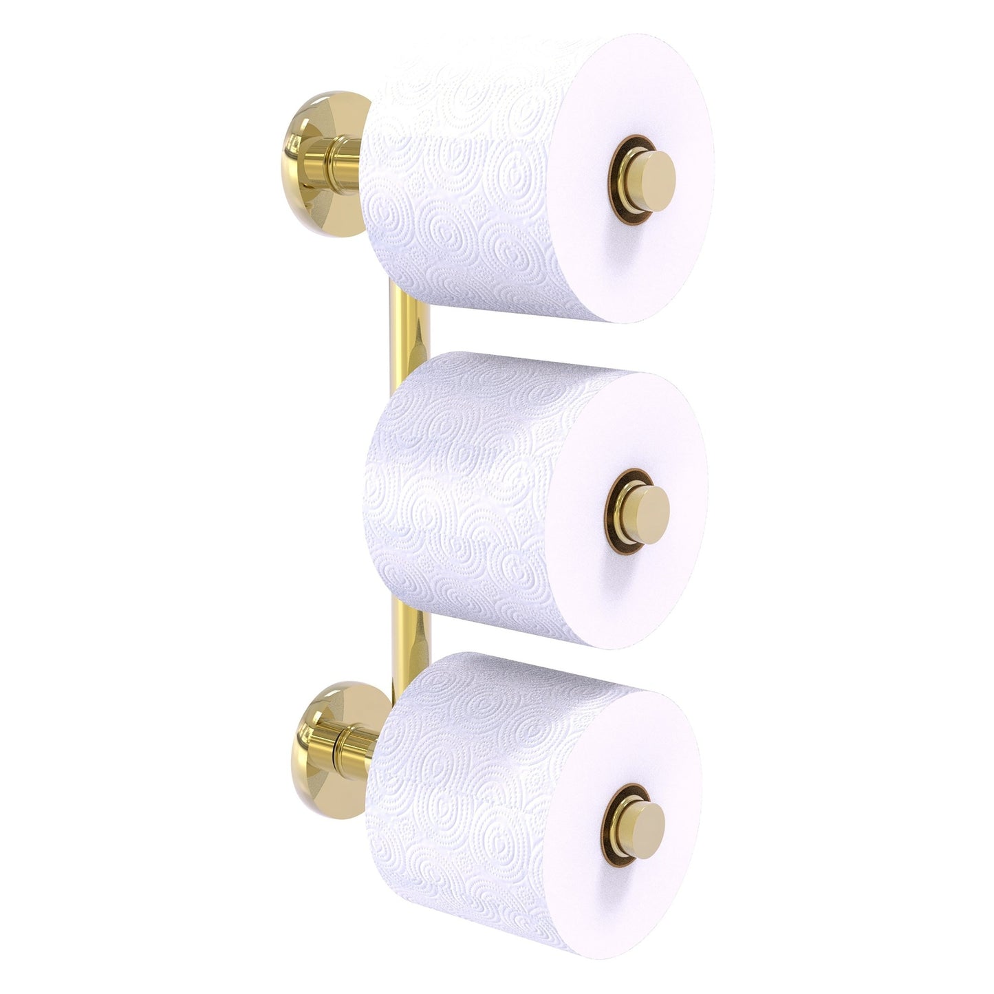 Allied Brass Prestige Skyline 2.6" x 7.3" Unlacquered Brass Solid Brass 3-Roll Reserve Roll Toilet Paper Holder