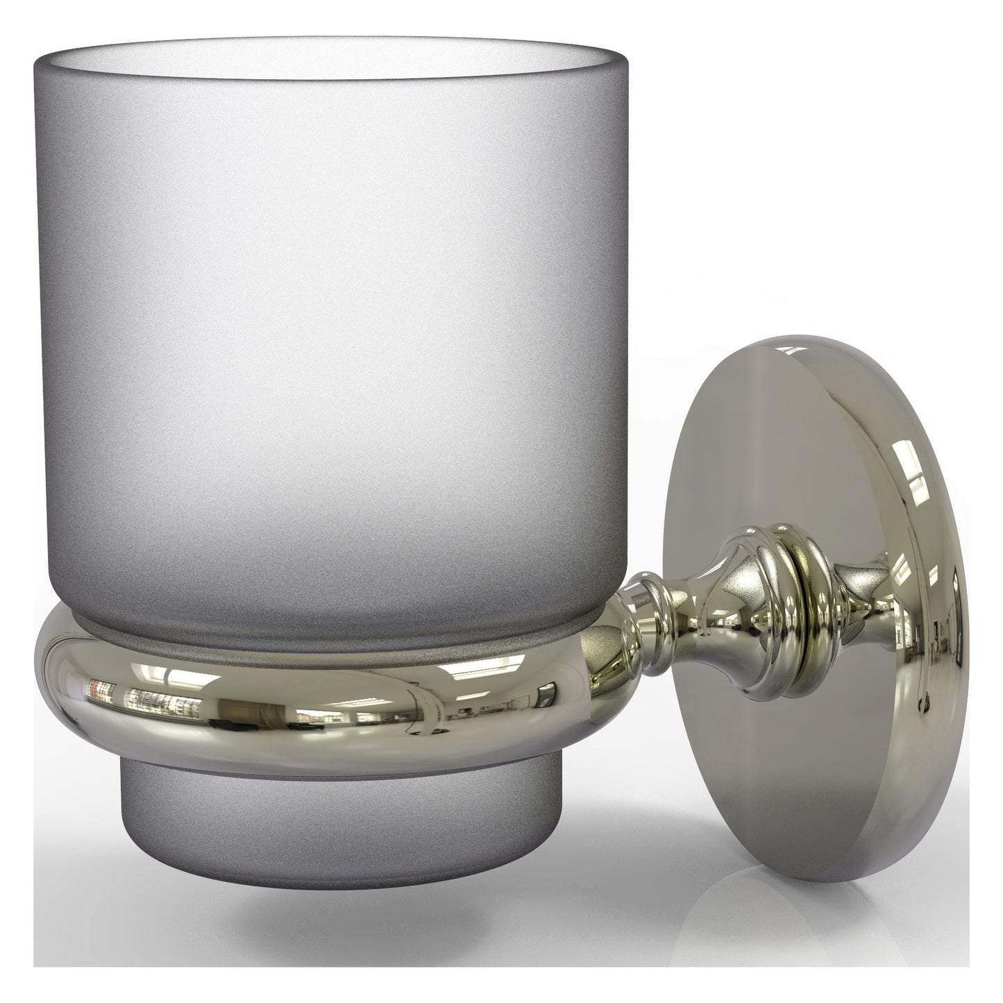 Allied Brass Prestige Skyline 3" x 2.5" Polished Nickel Solid Brass Wall-Mounted Tumbler Holder