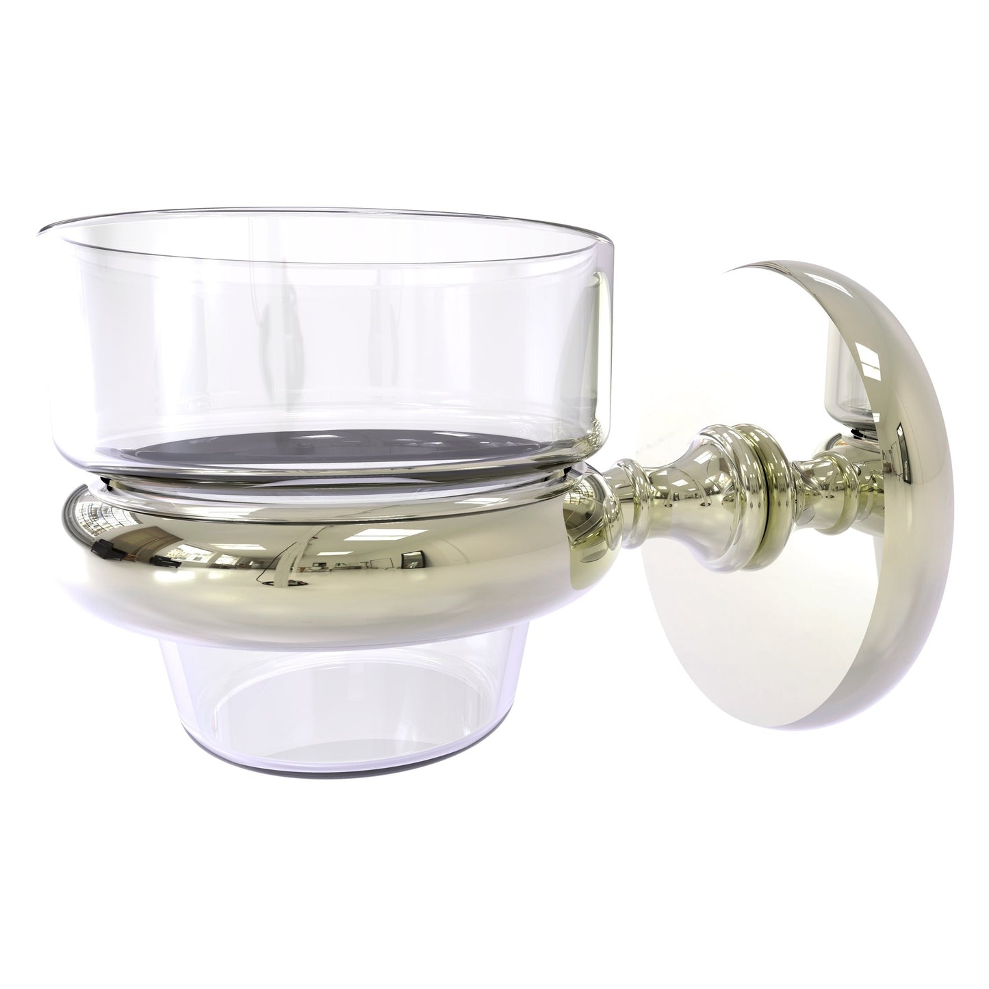 Allied Brass Prestige Skyline 3" x 2.5" Polished Nickel Solid Brass Wall-Mounted Votive Candle Holder