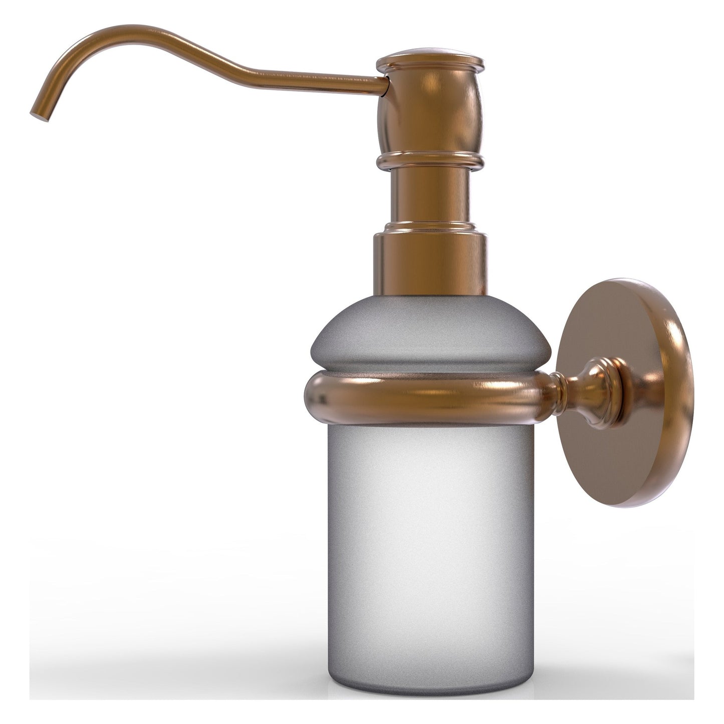 Allied Brass Prestige Skyline 3" x 3" Brushed Bronze Solid Brass Wall-Mounted Soap Dispenser