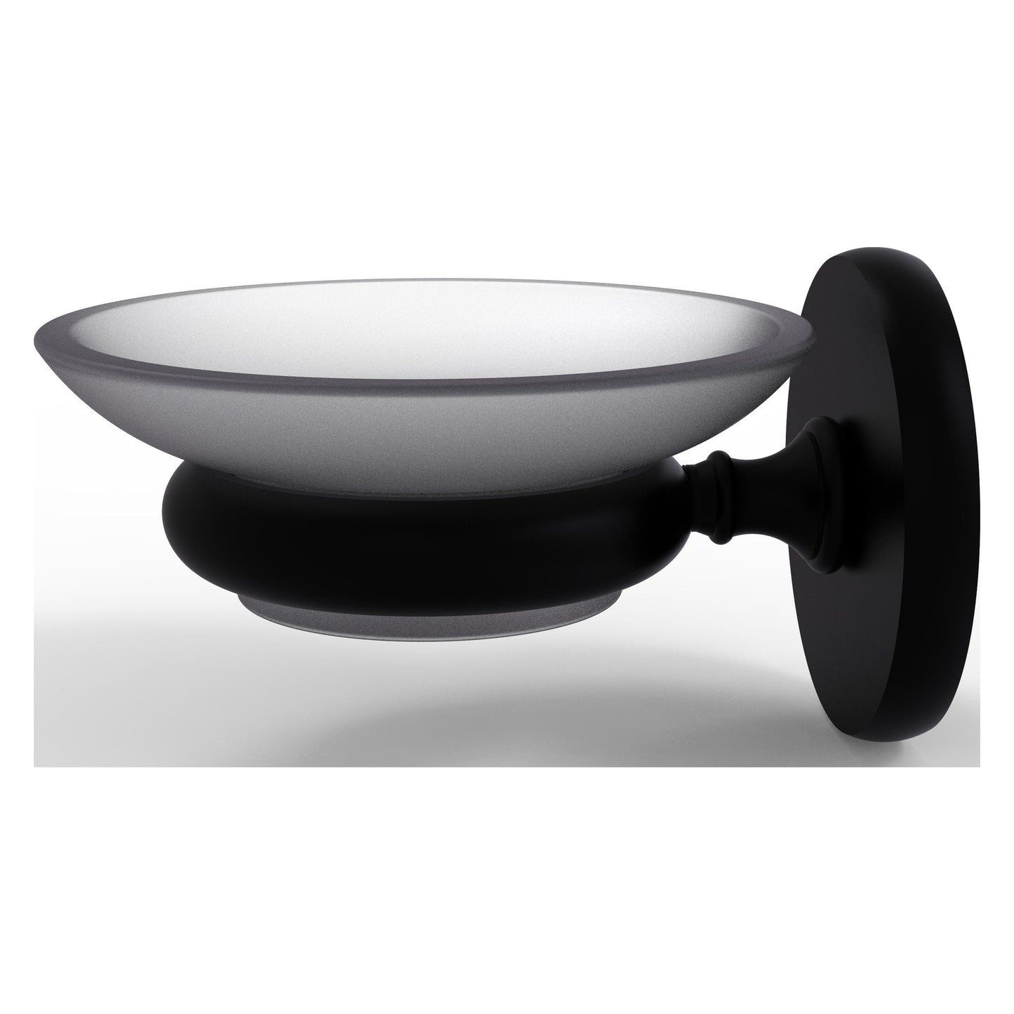 Allied Brass Prestige Skyline 3" x 4.5" Matte Black Solid Brass Wall-Mounted Soap Dish