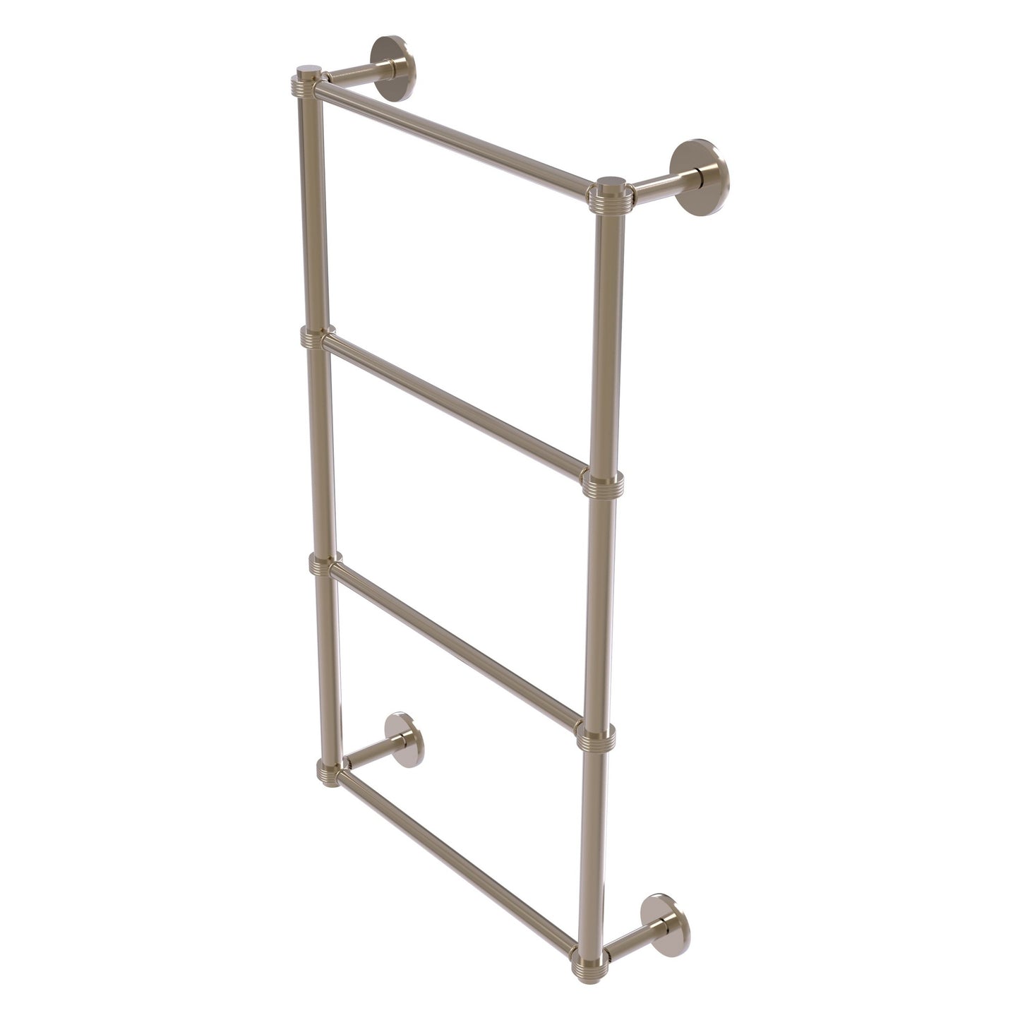 Allied Brass Prestige Skyline 30" x 5" Antique Pewter Solid Brass 4-Tier Ladder Towel Bar With Grooved Detail