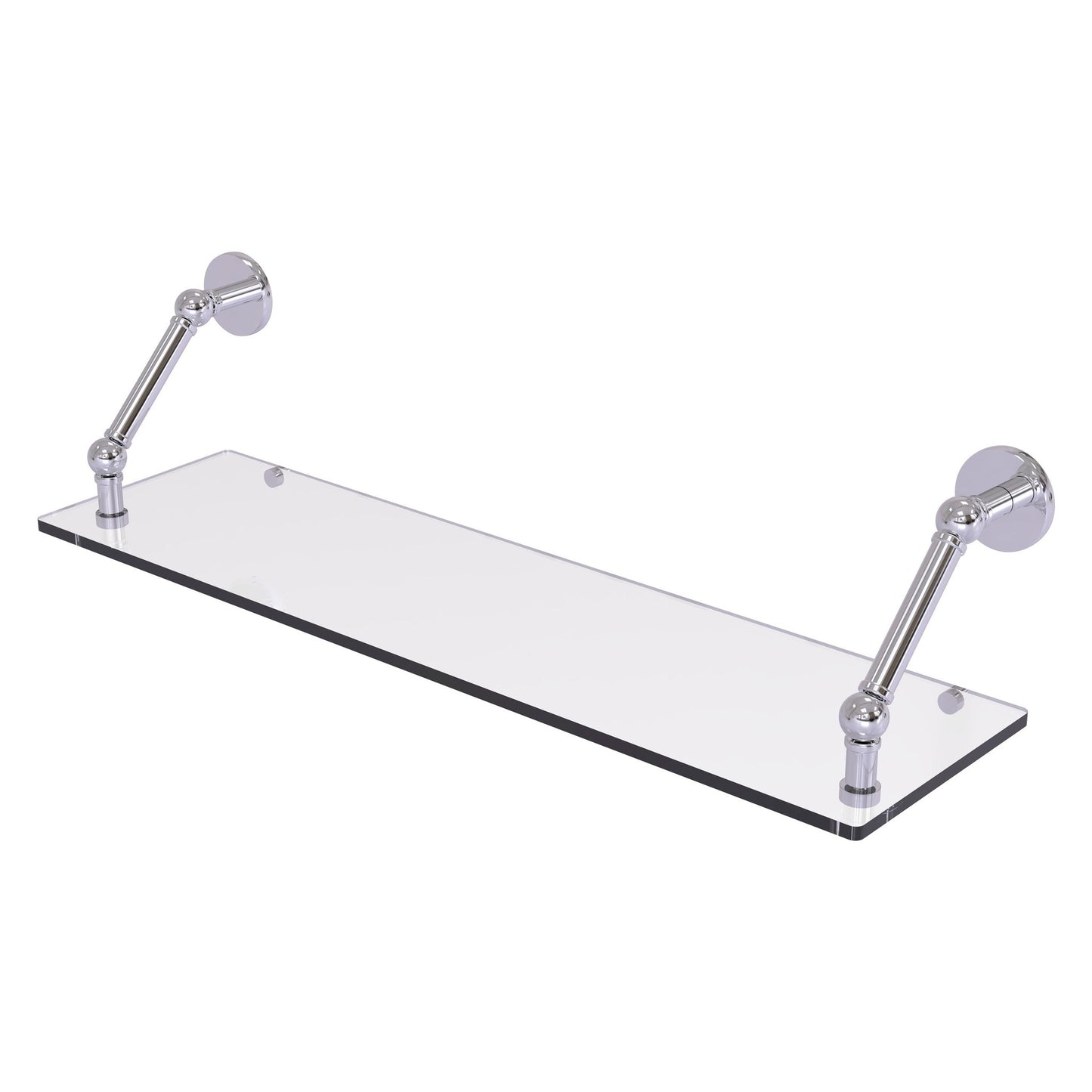 Allied Brass Prestige Skyline 30" x 8" Polished Chrome Solid Brass Floating Glass Shelf