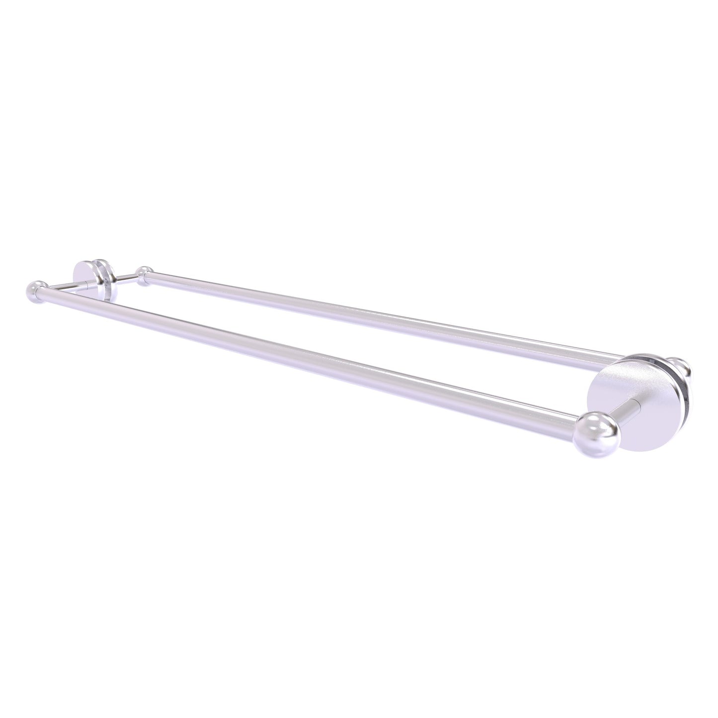 Allied Brass Prestige Skyline 32.7" x 7.2" Satin Chrome Solid Brass Back-to-Back Shower Door and Towel Bar