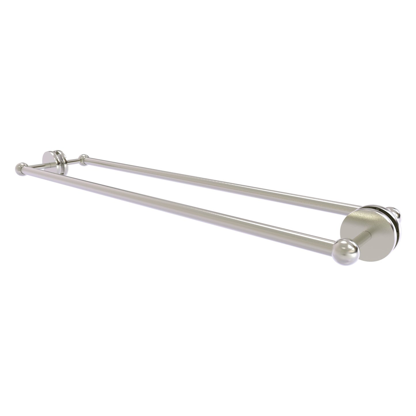 Allied Brass Prestige Skyline 32.7" x 7.2" Satin Nickel Solid Brass Back-to-Back Shower Door and Towel Bar