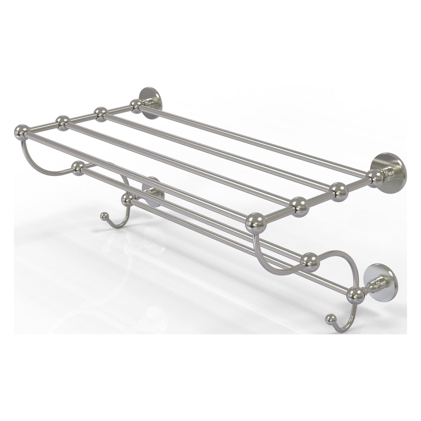 Allied Brass Prestige Skyline 36" x 14" Satin Nickel Solid Brass Train Rack Towel Shelf