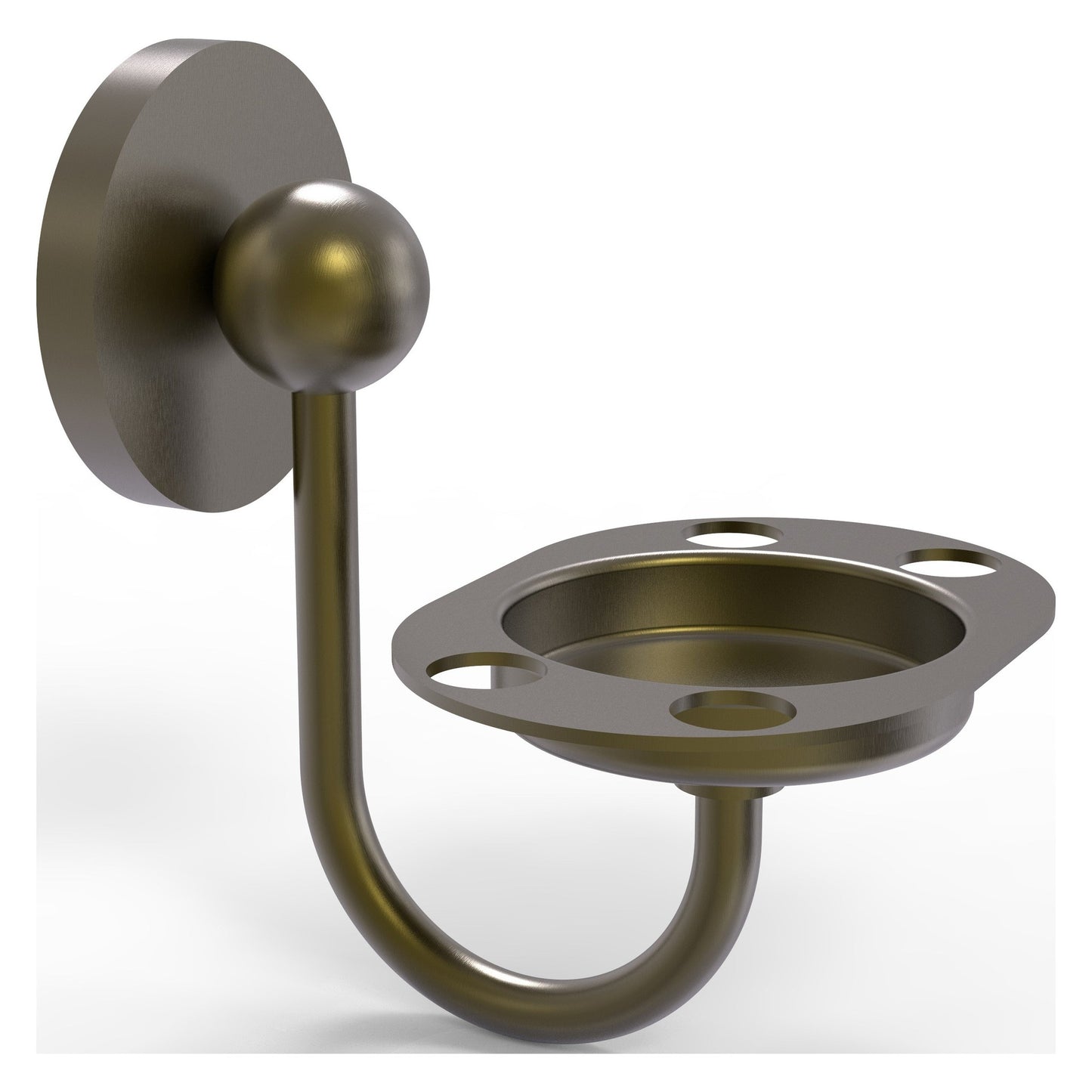 Allied Brass Prestige Skyline 4.5" x 3.5" Antique Brass Solid Brass Toothbrush and Tumbler Holder