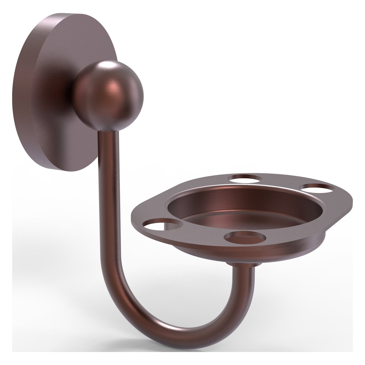 Allied Brass Prestige Skyline 4.5" x 3.5" Antique Copper Solid Brass Toothbrush and Tumbler Holder