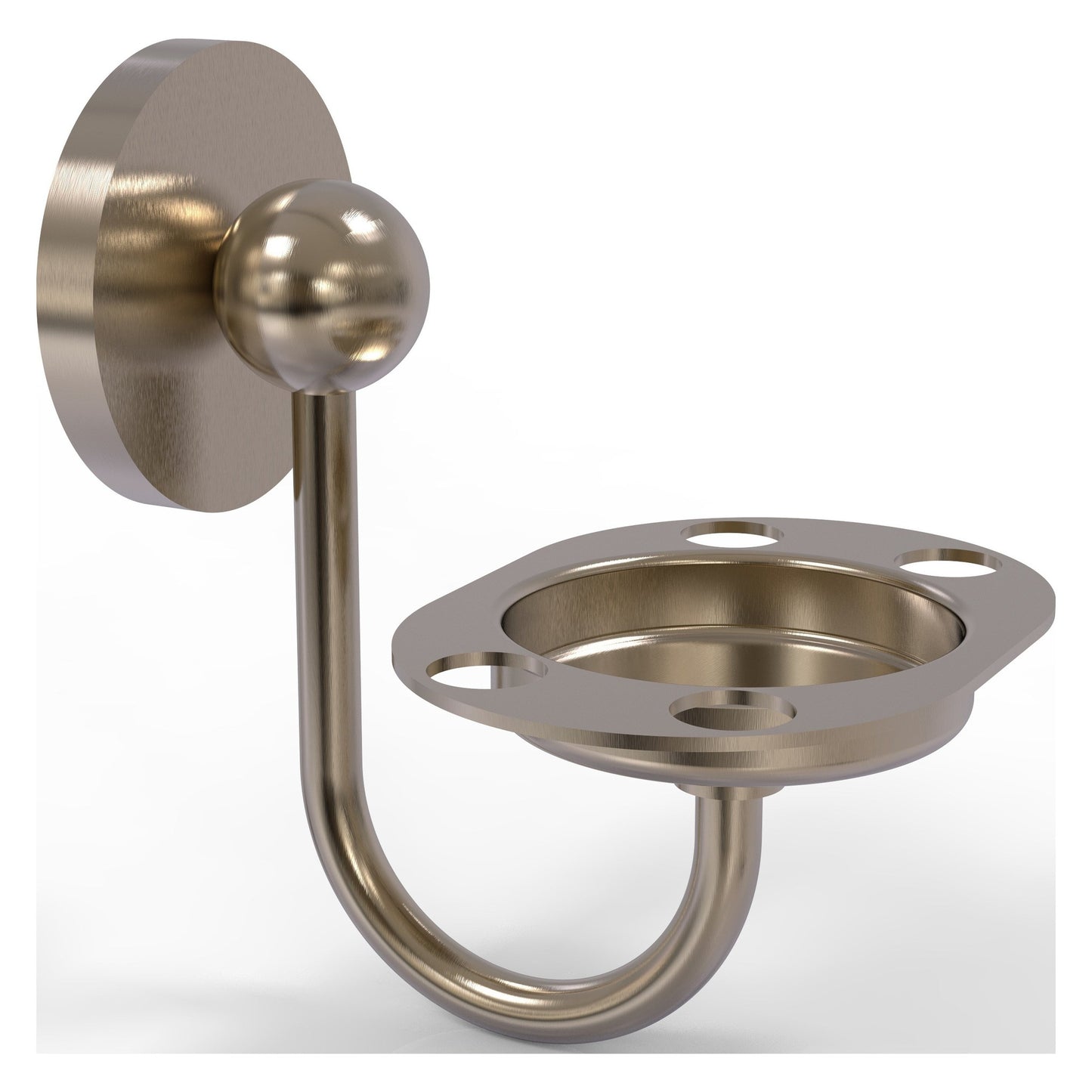 Allied Brass Prestige Skyline 4.5" x 3.5" Antique Pewter Solid Brass Toothbrush and Tumbler Holder