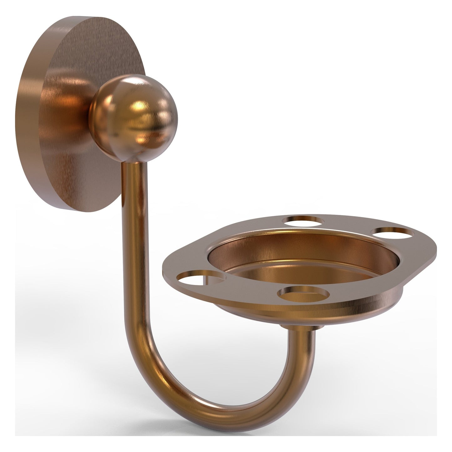 Allied Brass Prestige Skyline 4.5" x 3.5" Brushed Bronze Solid Brass Toothbrush and Tumbler Holder